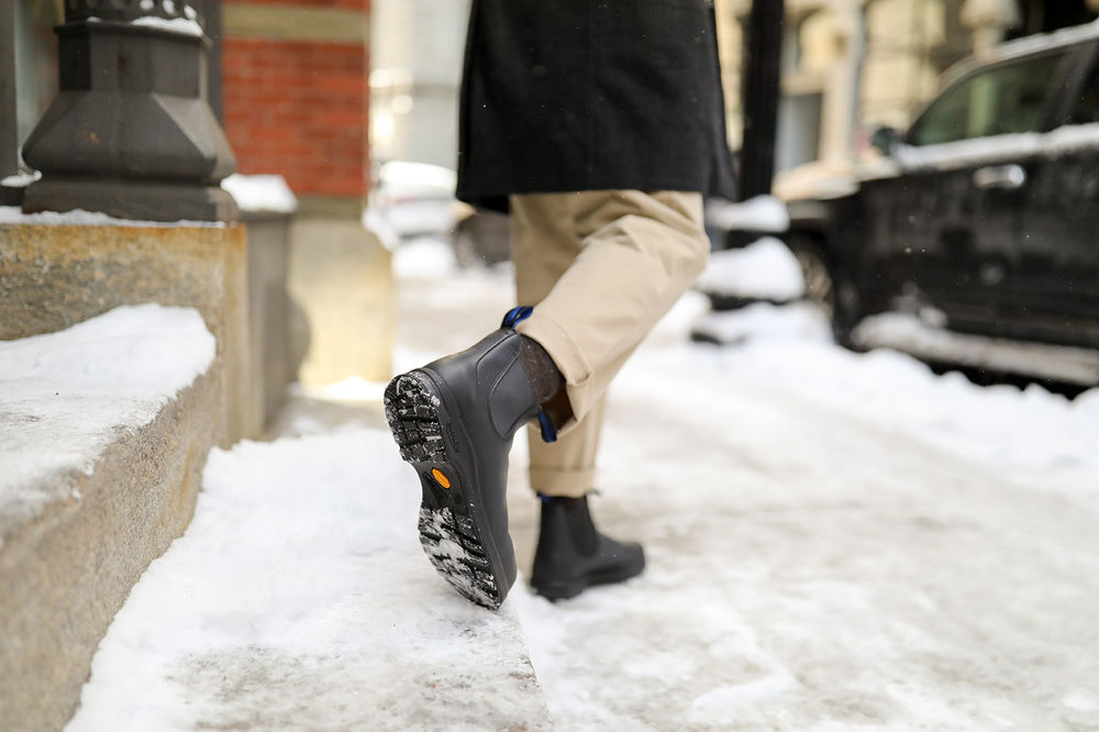 Black Premium Waterproof Leather Chelsea Boots, Men's All-Terrain