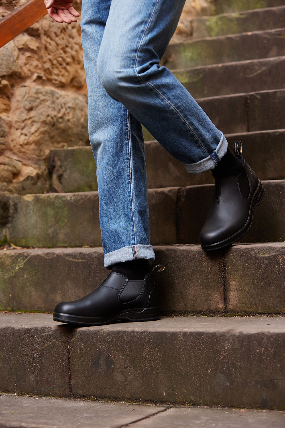 Black Premium Leather Low-Cut Shoes, Men's All-Terrain 2380