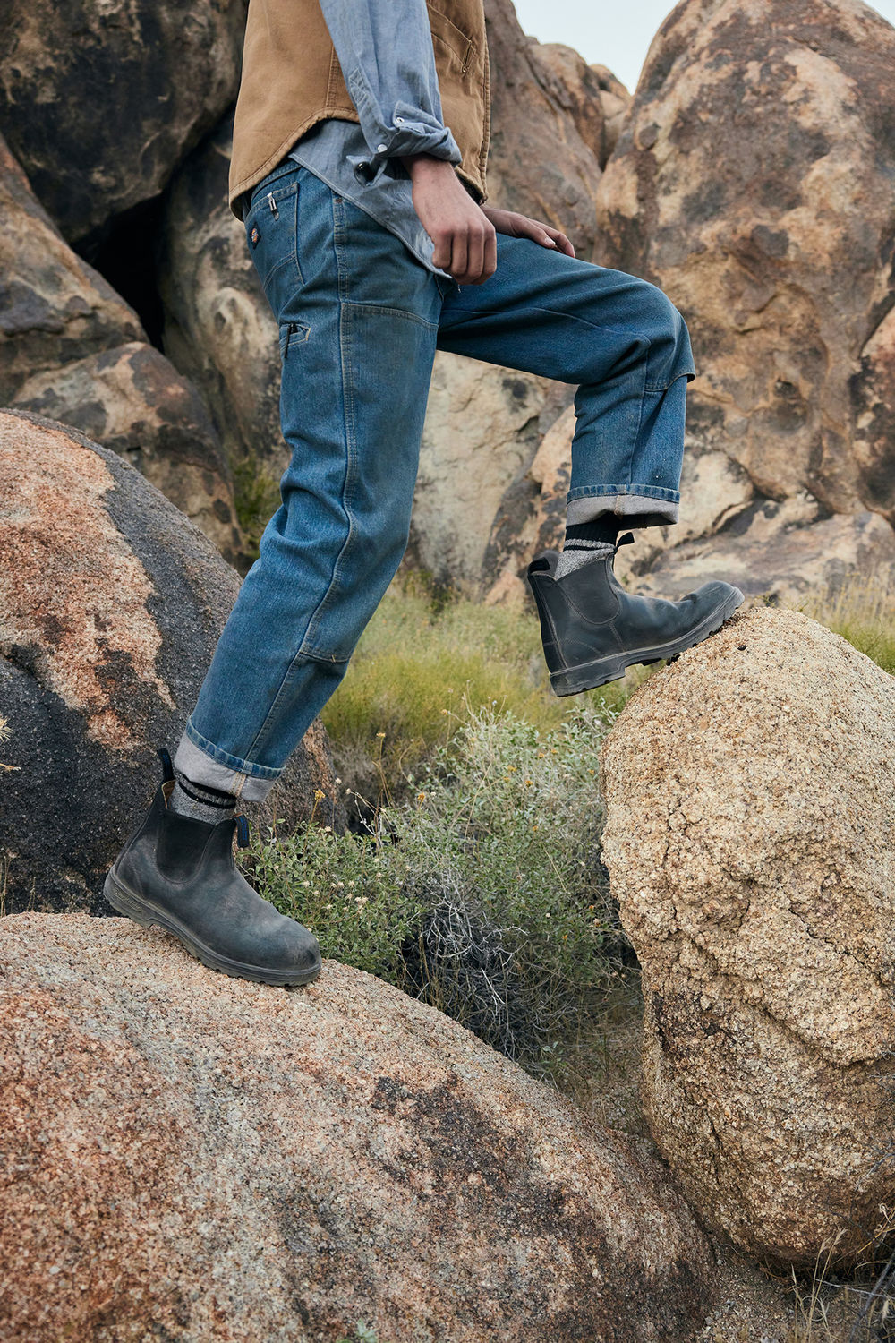Black Premium Waterproof Leather Chelsea Boots, Men's Thermal 566