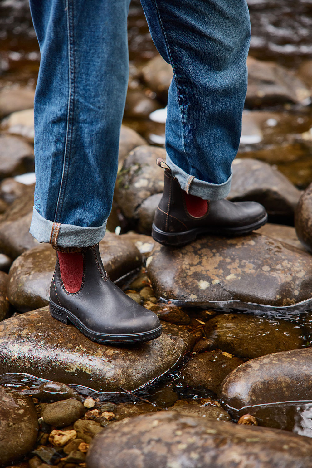 Blundstone leather boots サイドゴアブーツ Brown / Crimson Full Grain Leather Chelsea Boots, Women's
