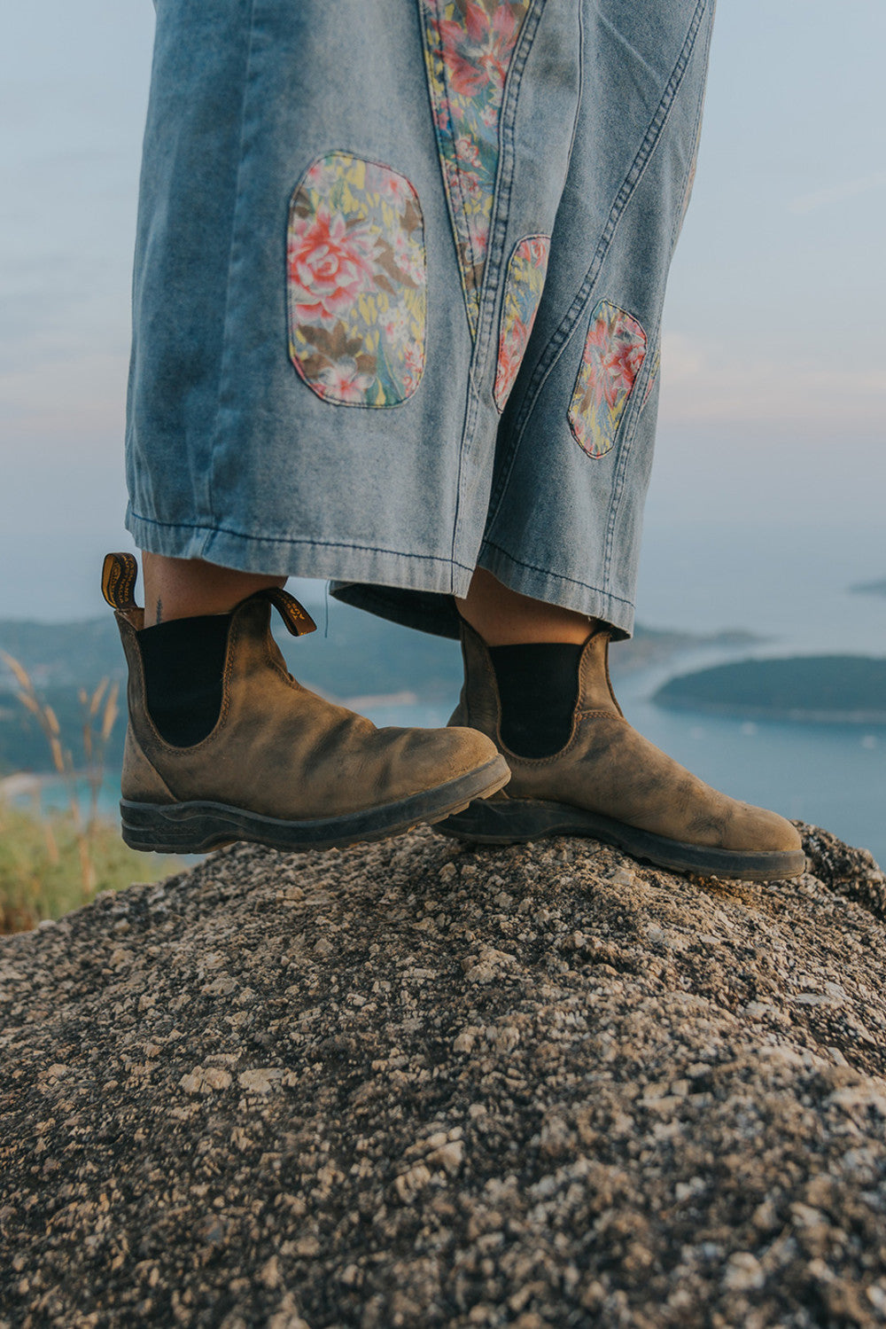 Rustic Brown Premium Leather Chelsea Boots, Women's All-Terrain