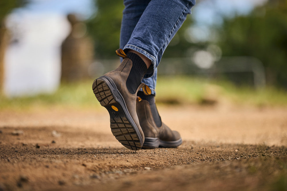 Rustic Brown Premium Leather Chelsea Boots, Women's All-Terrain