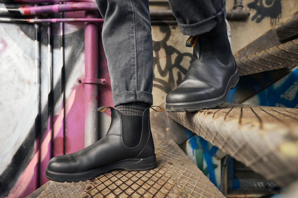 Black Premium Leather Chelsea Boots, Men's All-Terrain 2058