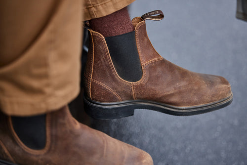 Lifestyle Men 3 image of Blundstone Men's Dress #2581 in Tobacco Suede