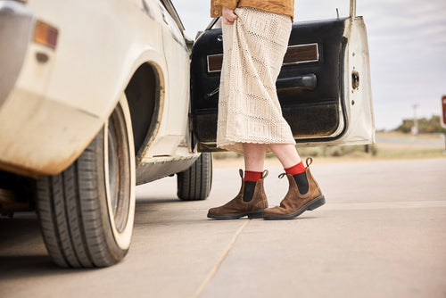 Lifestyle Women 5 image of Blundstone Women's Dress #2581 in Tobacco Suede