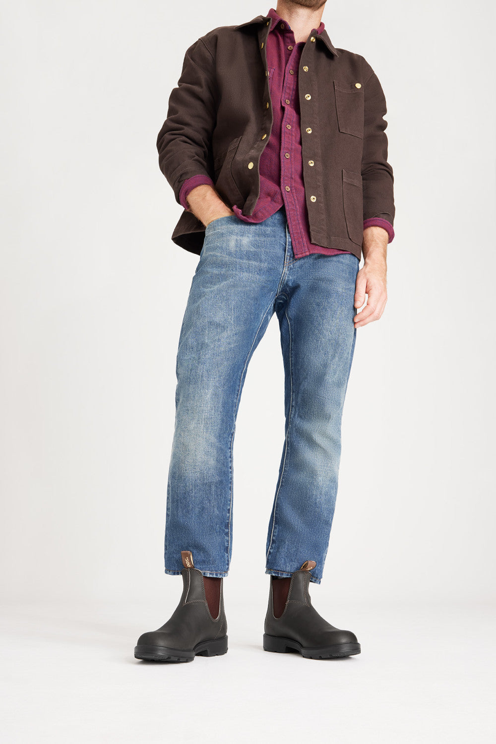 Stout Brown Premium Leather Chelsea Boots, Men's Originals 500