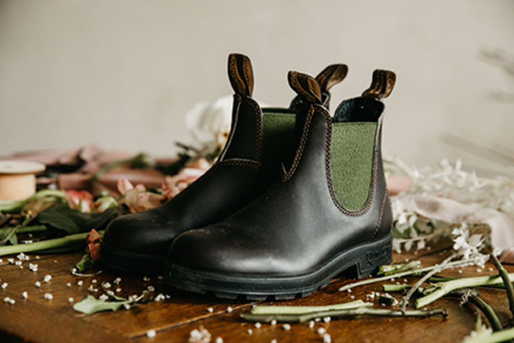 Stout Brown / Olive Premium Leather Chelsea Boots, Women's