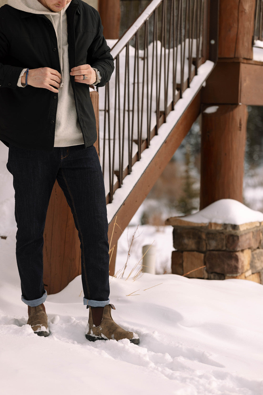 Rustic Brown Premium Waterproof Leather Chelsea Boots, Men's