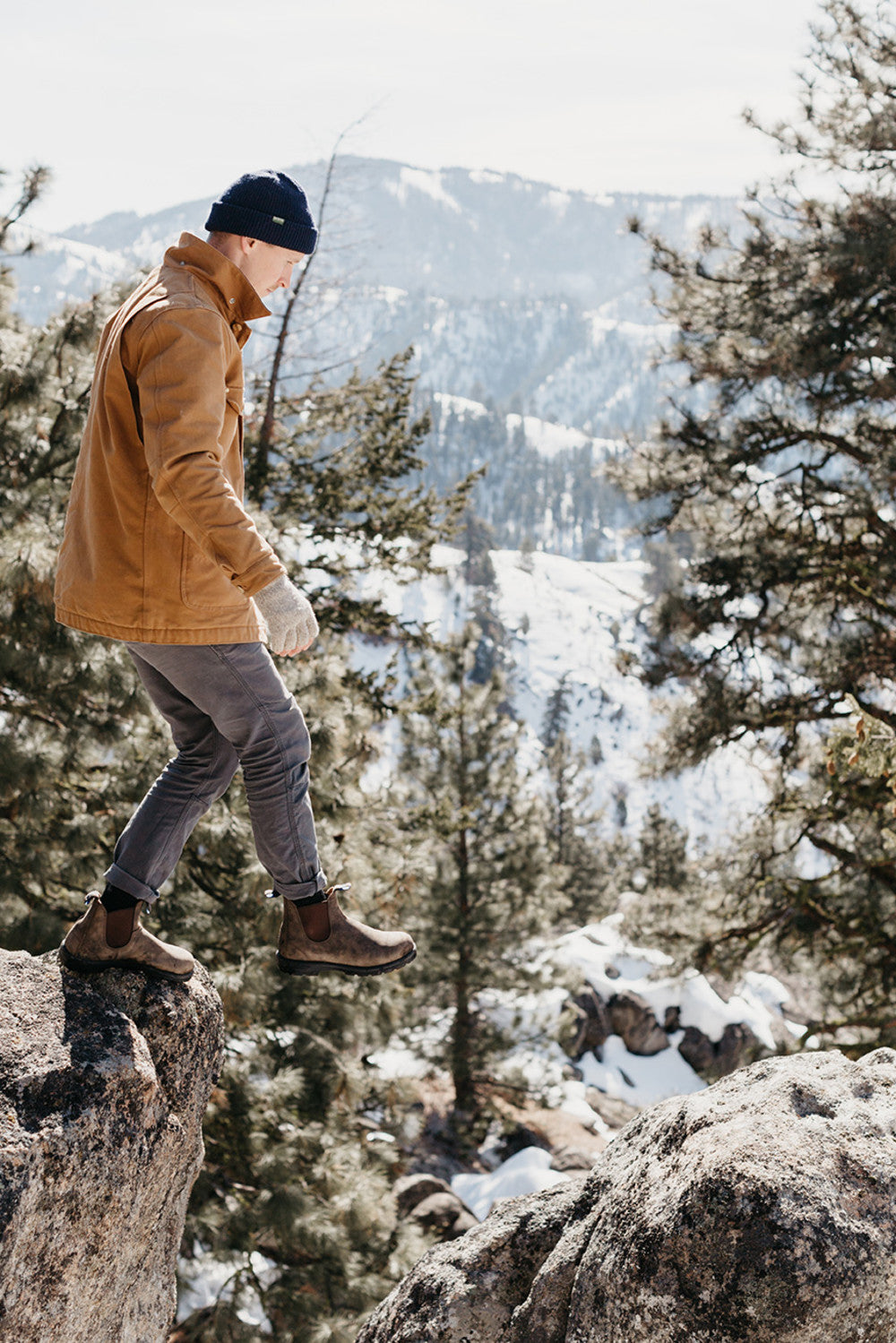 Rustic Brown Premium Waterproof Leather Chelsea Boots, Men's
