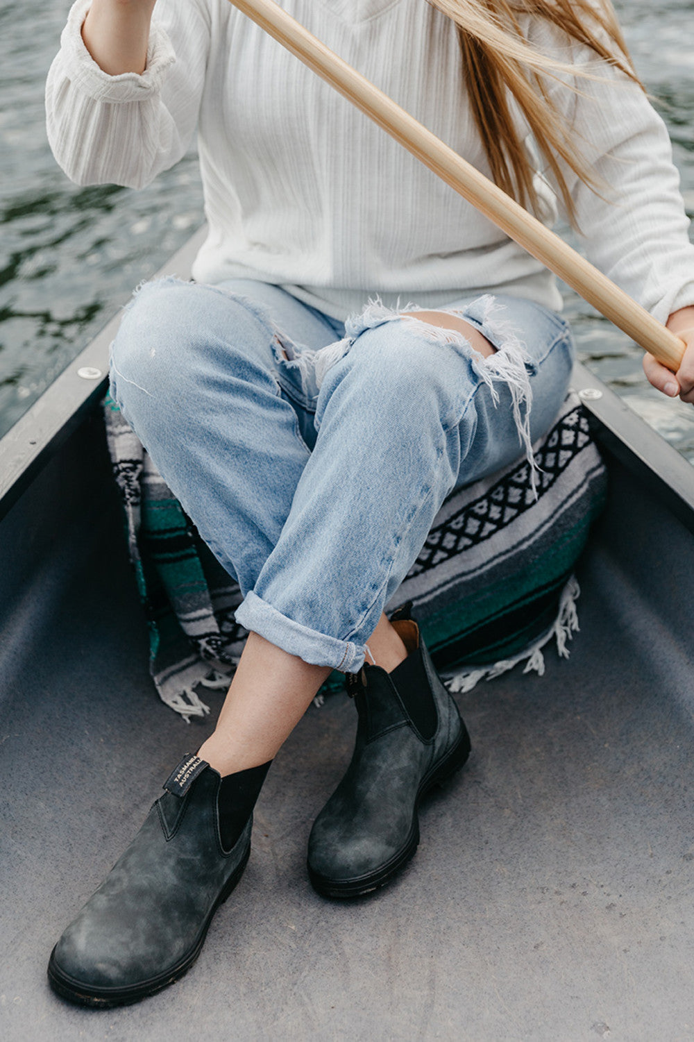 Rustic Black Leather Chelsea Boots, Women's Classics 587 - Blundstone