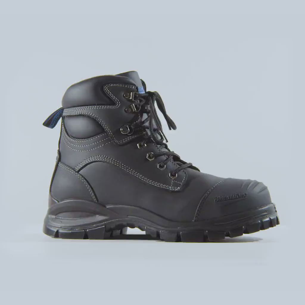 Black Premium Leather Zip Up Boots, Work Series 997 - Blundstone