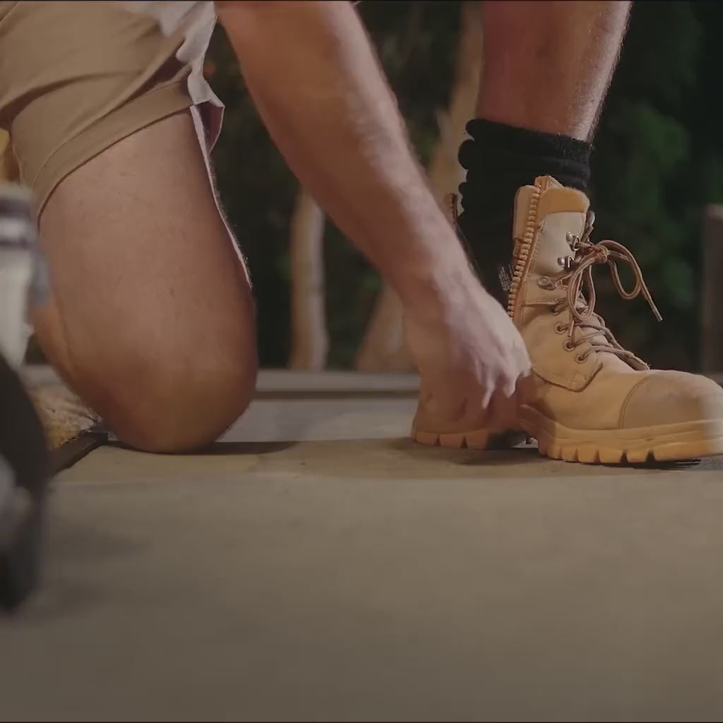 Wheat Nubuck Leather Zip Up Boots, Work Series 992 - Blundstone