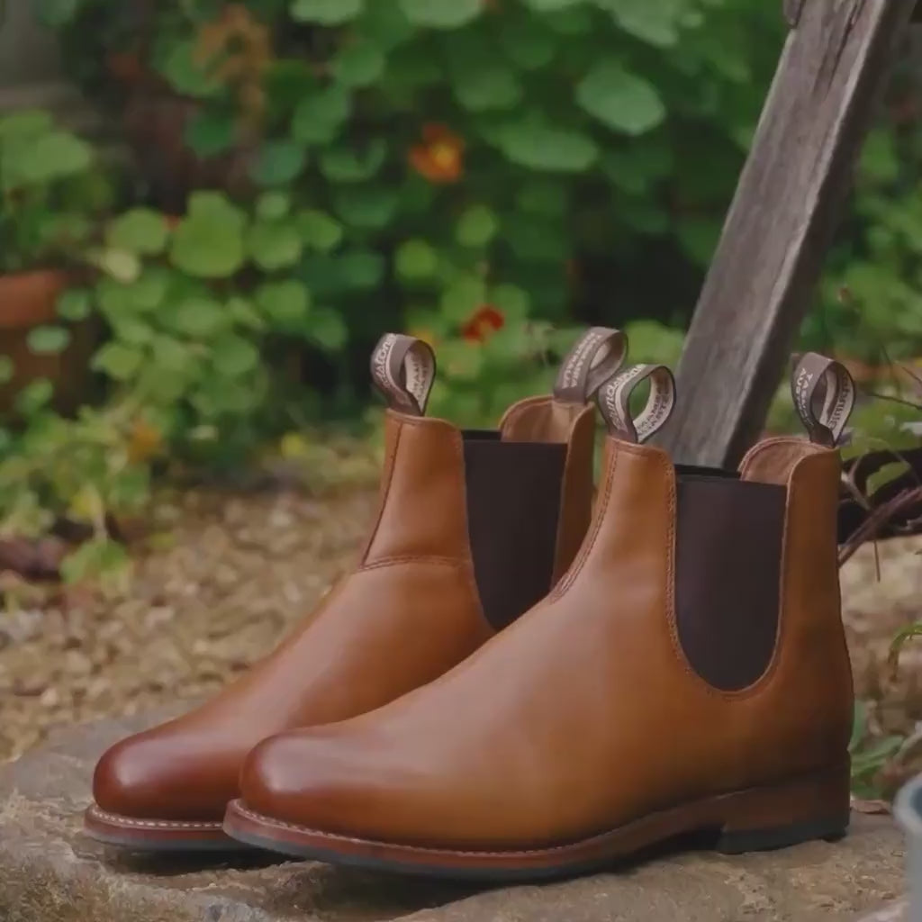Chestnut Premium Leather Chelsea Boots, Men's Heritage 158