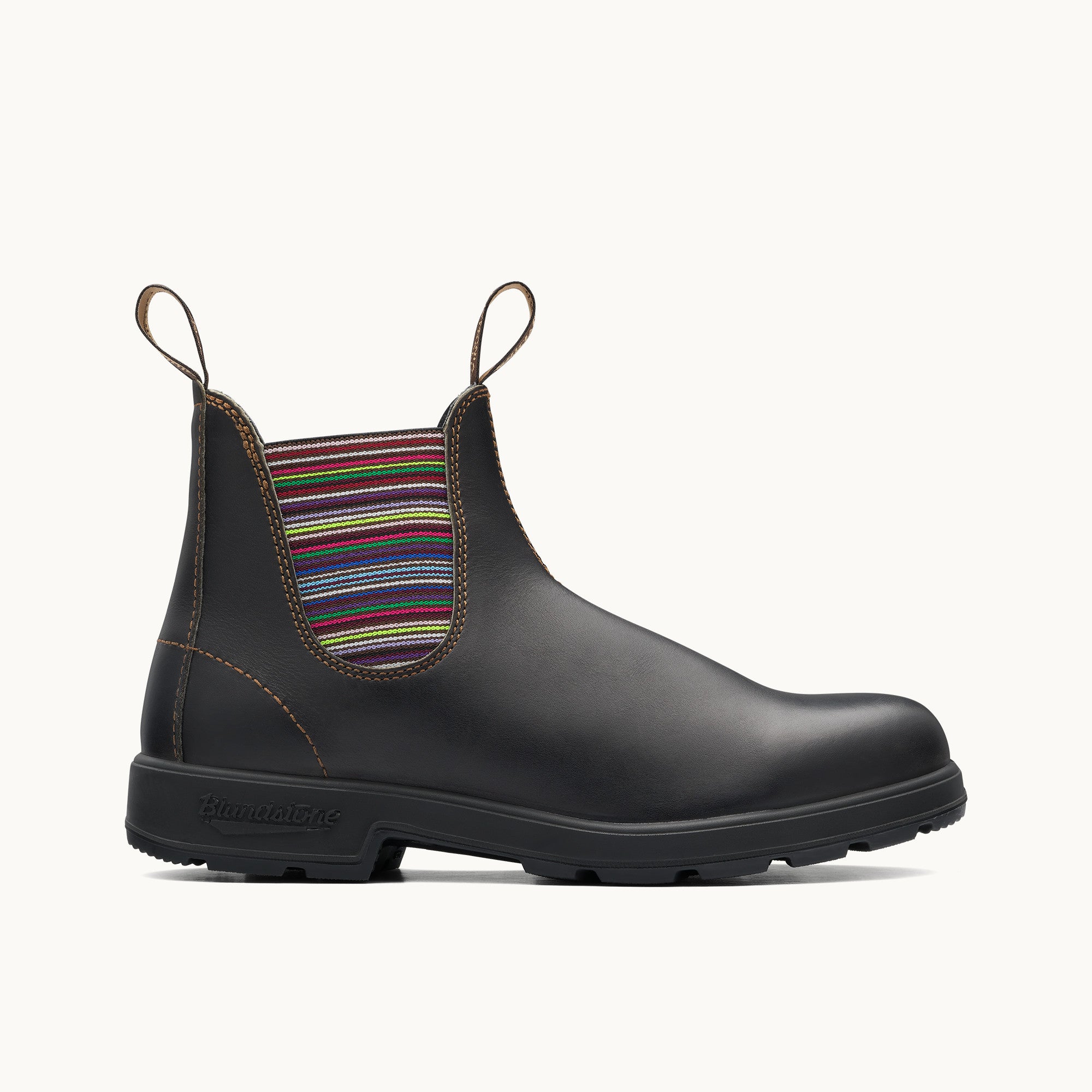 Stout Brown / Stripes Premium Leather Chelsea Boots, Women's