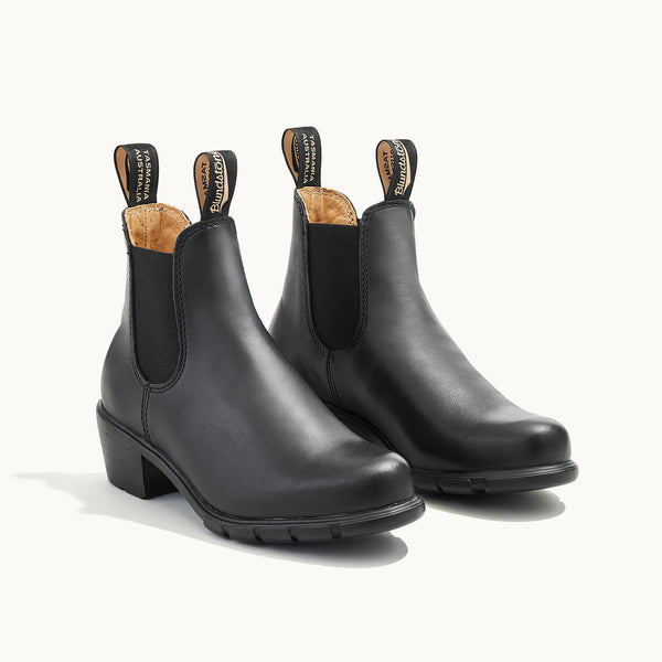 Black Leather Heeled Boots, Women's Series 1671 Blundstone
