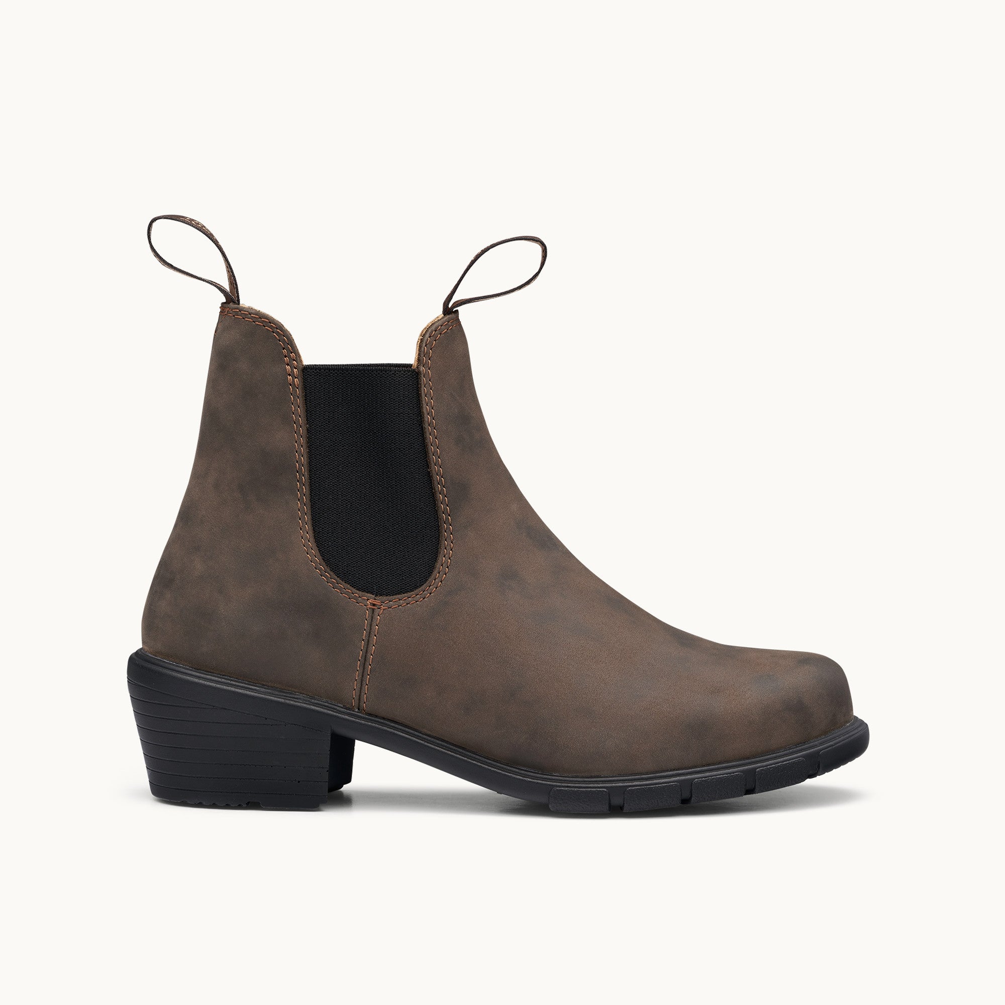 Rustic Brown Premium Leather Heeled Boots, Women's Series 1677
