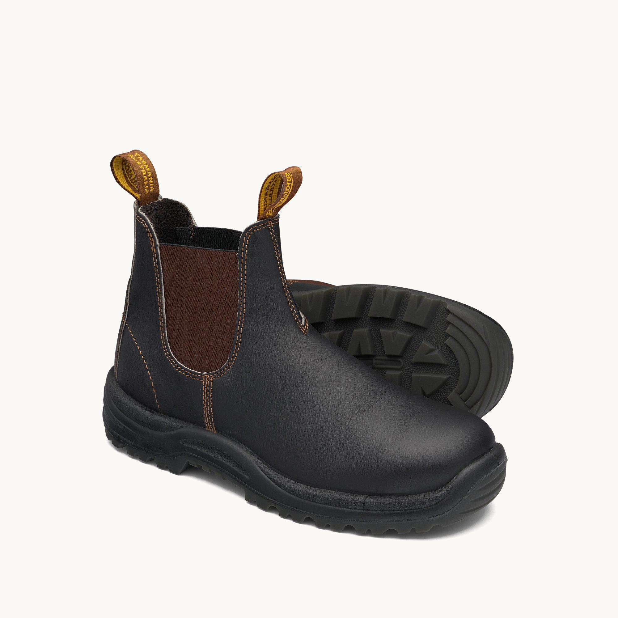 Stout Brown Premium Leather Chelsea Boots, Work Series 172
