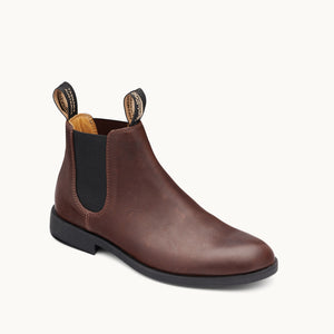 brown leather dress boots Cap-toe in and convenient design elements like elastic gores and pull tabs for easy wear Knight Derby Brown Leather Boots