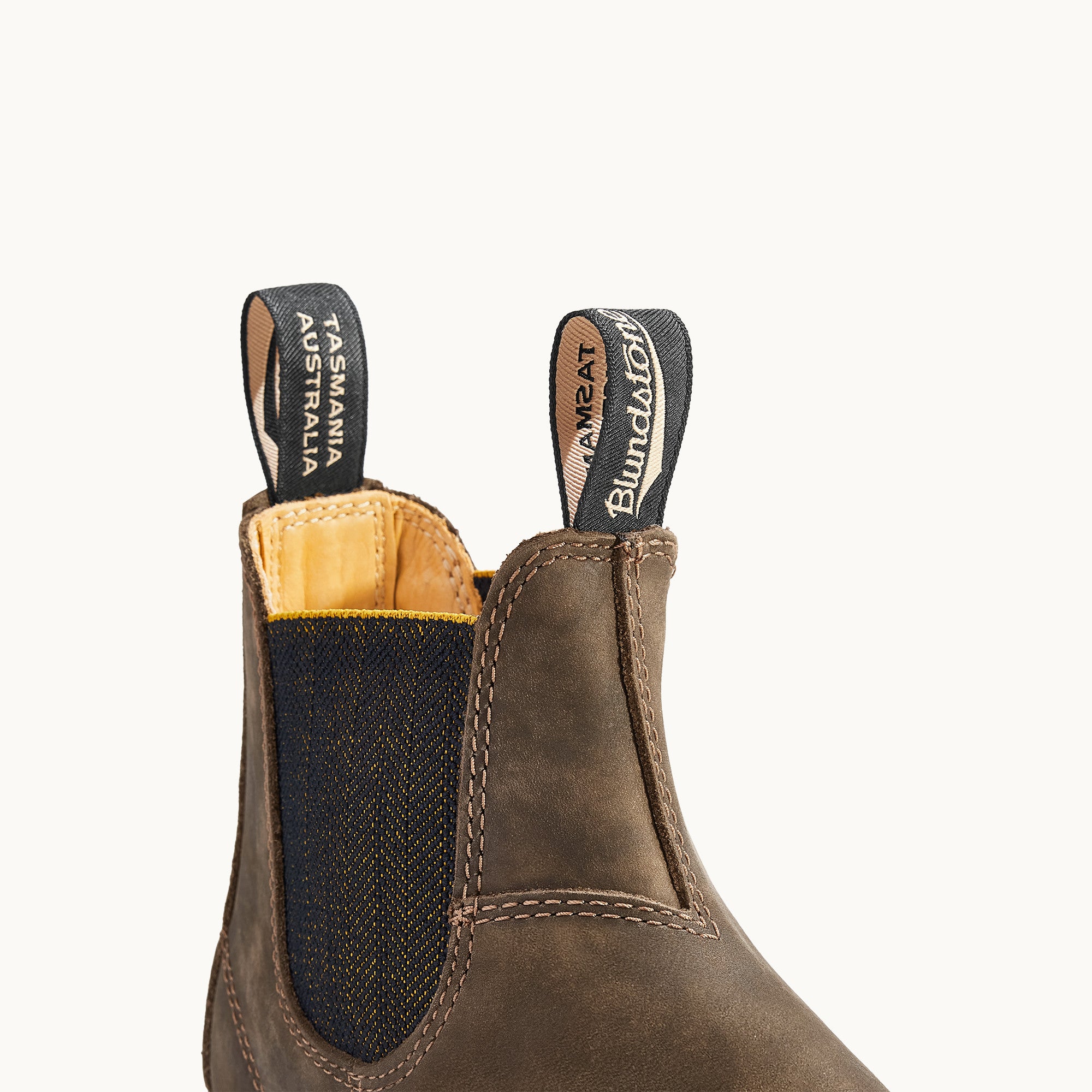 Rustic Brown / Mustard-Black Premium Leather Chelsea Boots, Men's