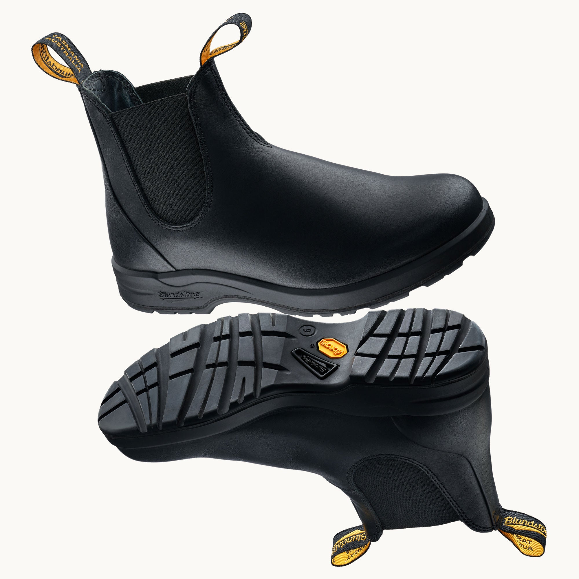 Black Premium Waterproof Leather Chelsea Boots, Men's All-Terrain