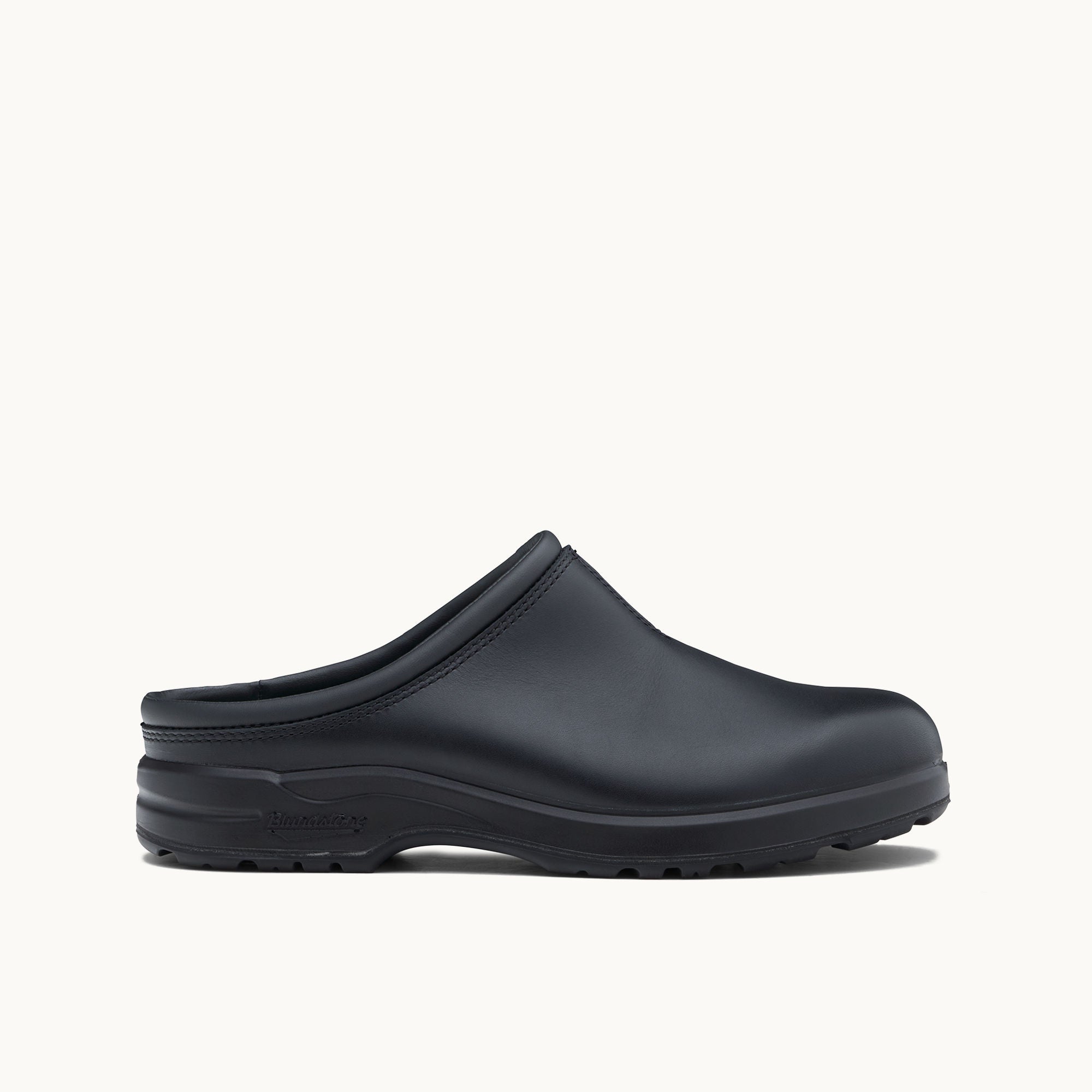 Black Premium Leather Slip-on Clogs, Men's All-Terrain 2381