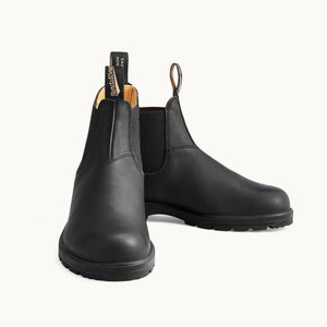 Black Premium Leather Chelsea Boots, Women