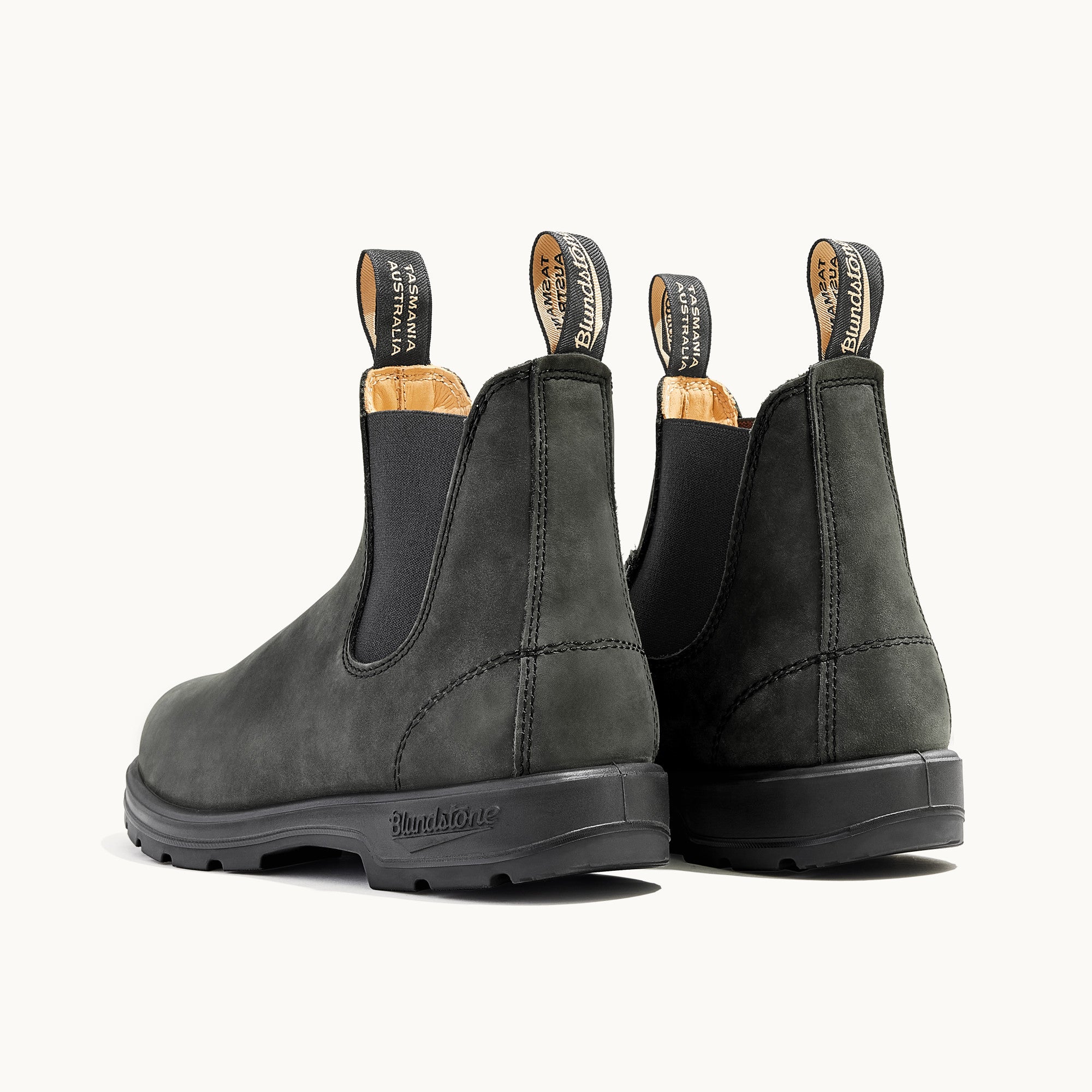 Rustic Black Leather Chelsea Boots, Men's Classics 587 - Blundstone