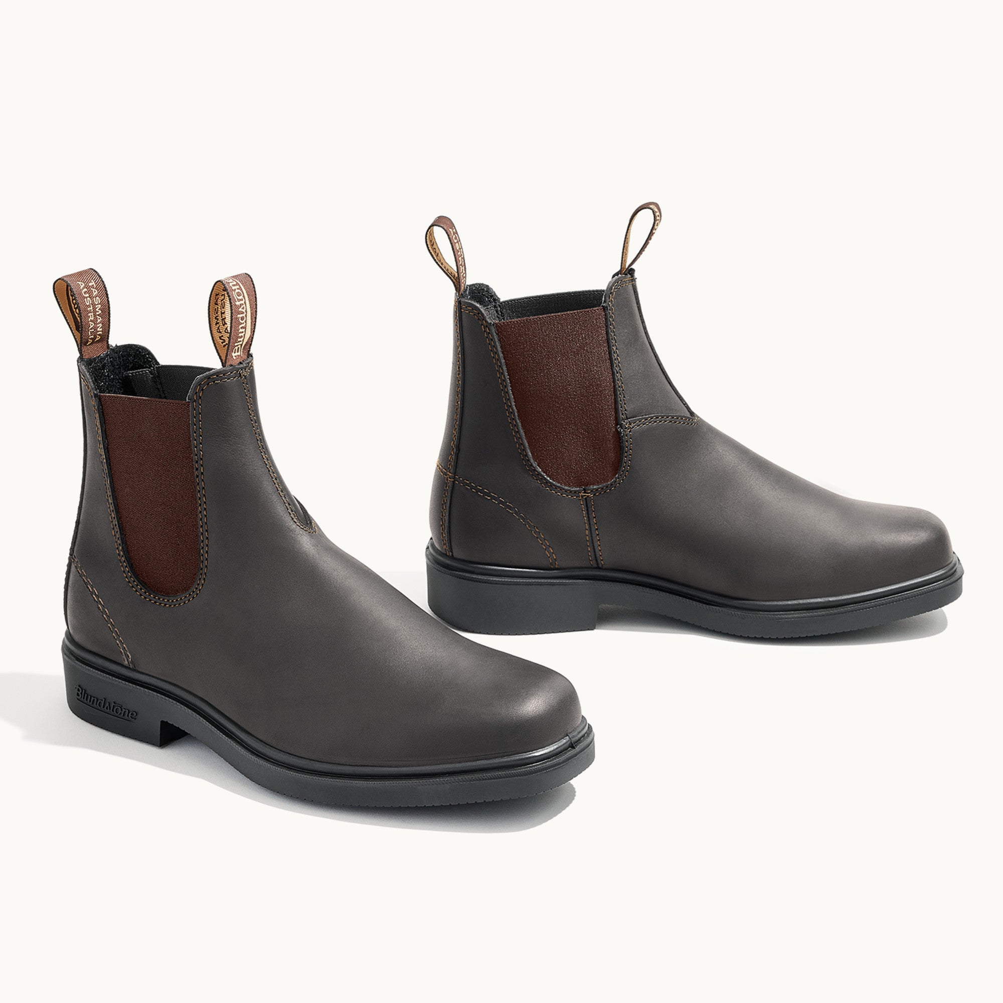 Stout Brown Premium Leather Chelsea Boots, Men's Dress 062
