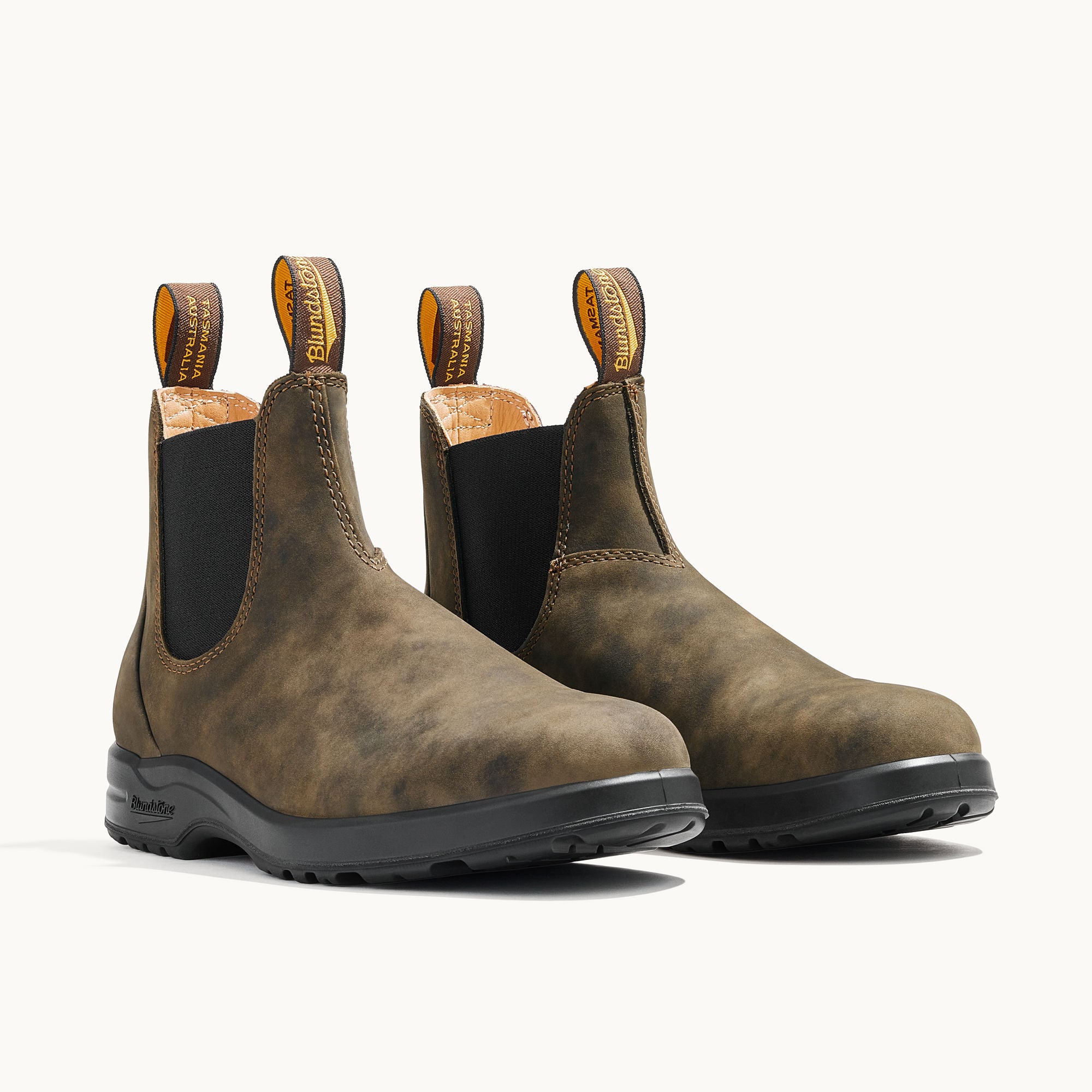 Rustic Brown Premium Leather Chelsea Boots, Women's All-Terrain