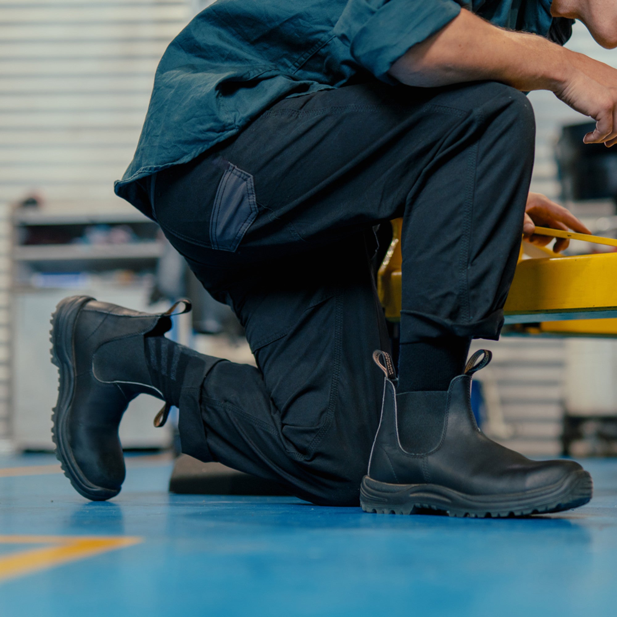 Black Premium Leather Chelsea Boots, Work Series 179 - Blundstone