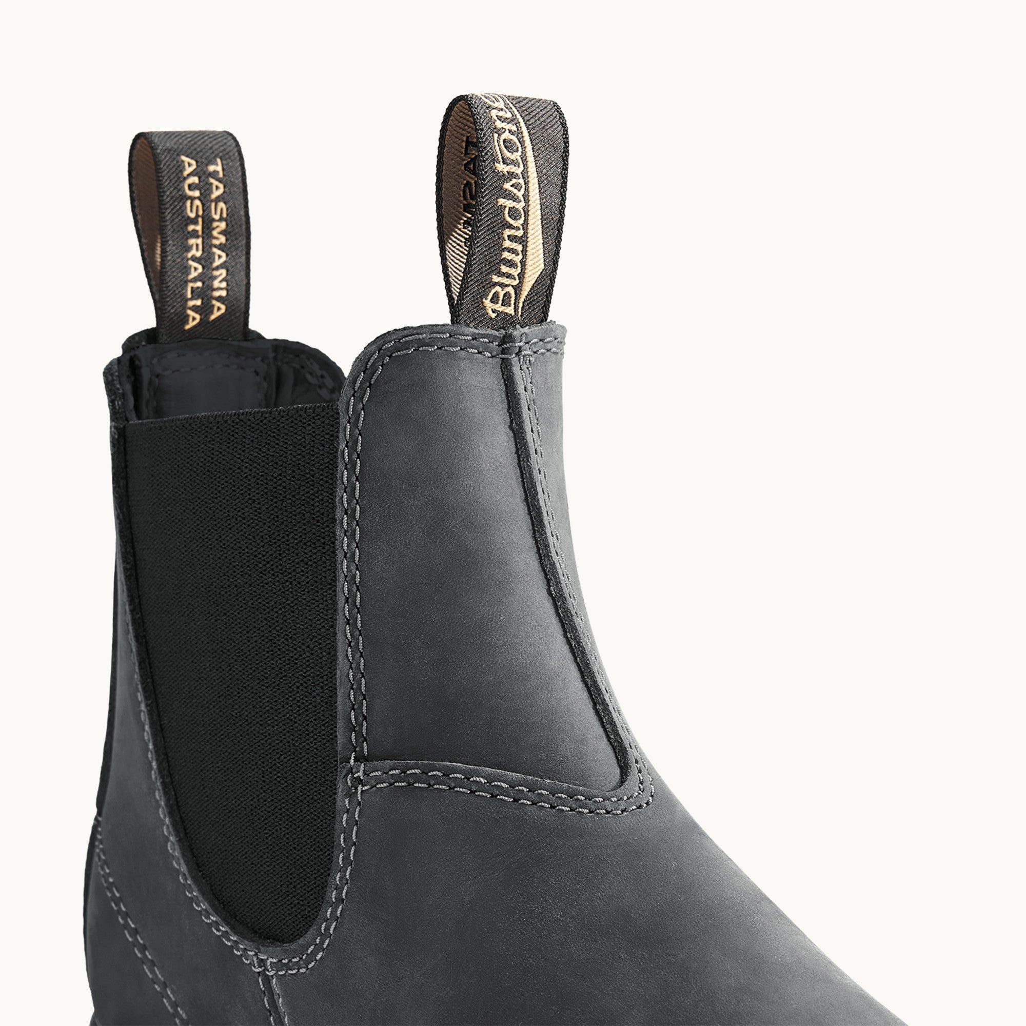 Rustic Black Premium Leather Chelsea Boots, Men's Dress 1308