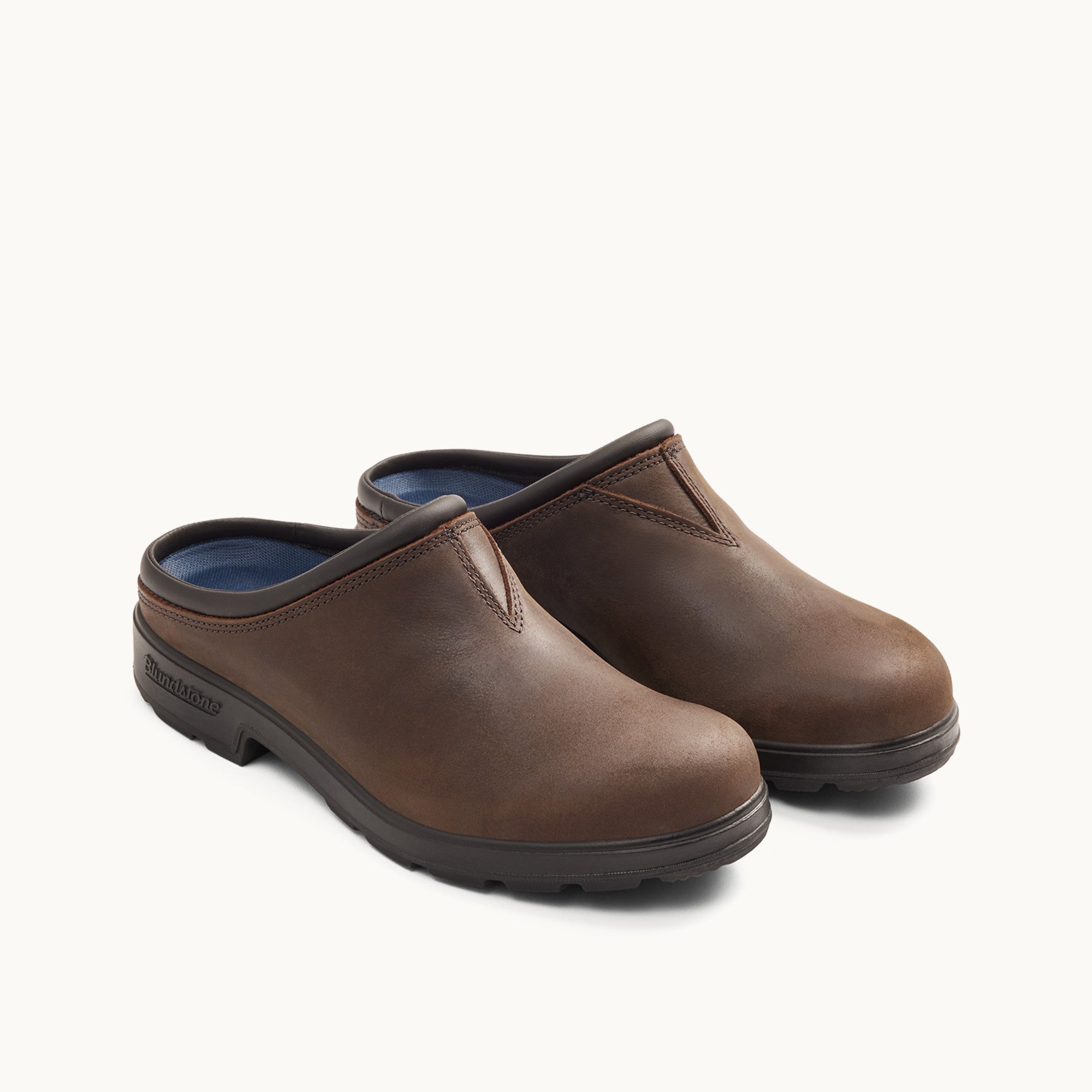 Antique Brown Premium Leather Slip-on Clogs, Women's Originals