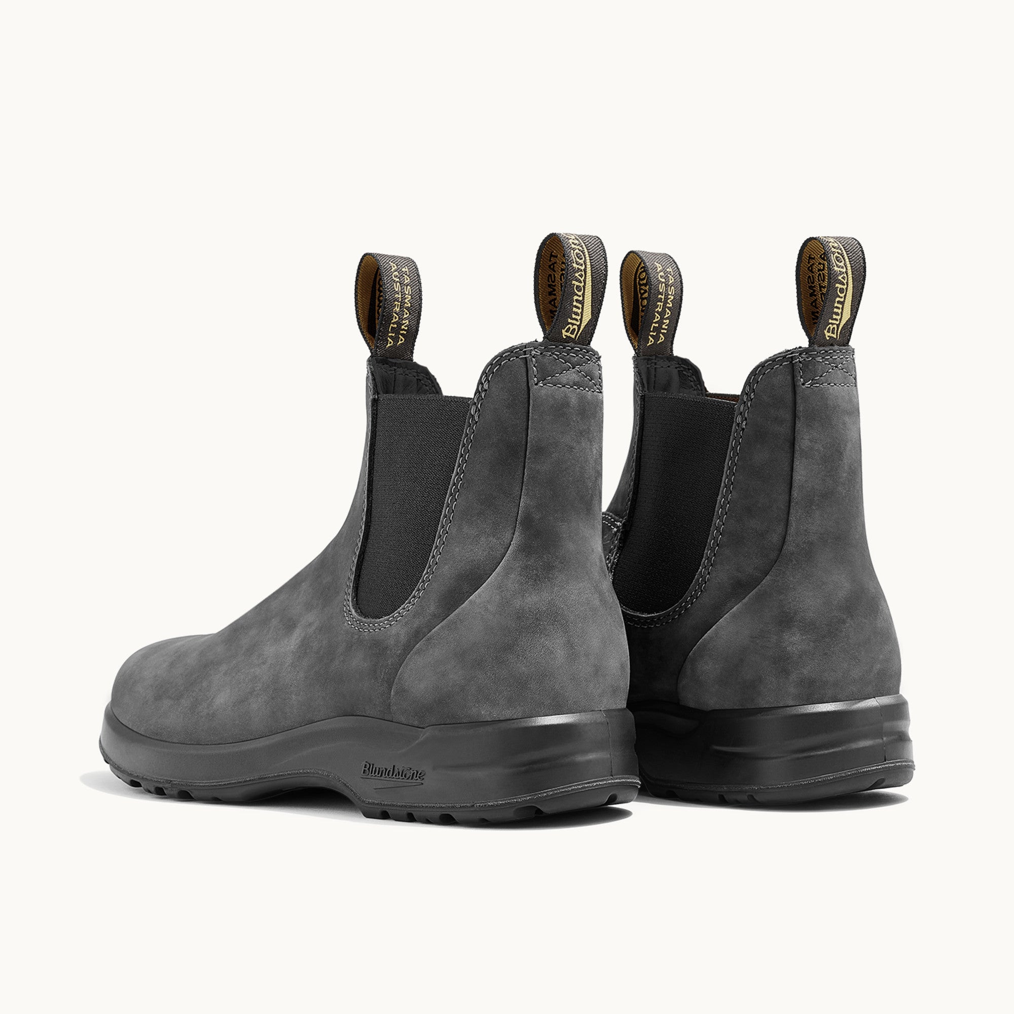 Rustic Black Premium Leather Chelsea Boots, Women's All-Terrain