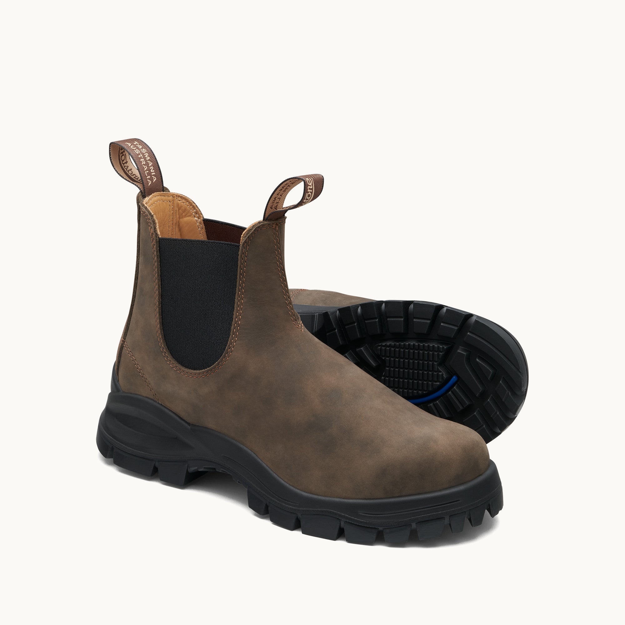 Rustic Brown Premium Leather Chelsea Boots, Men's Lug 2239