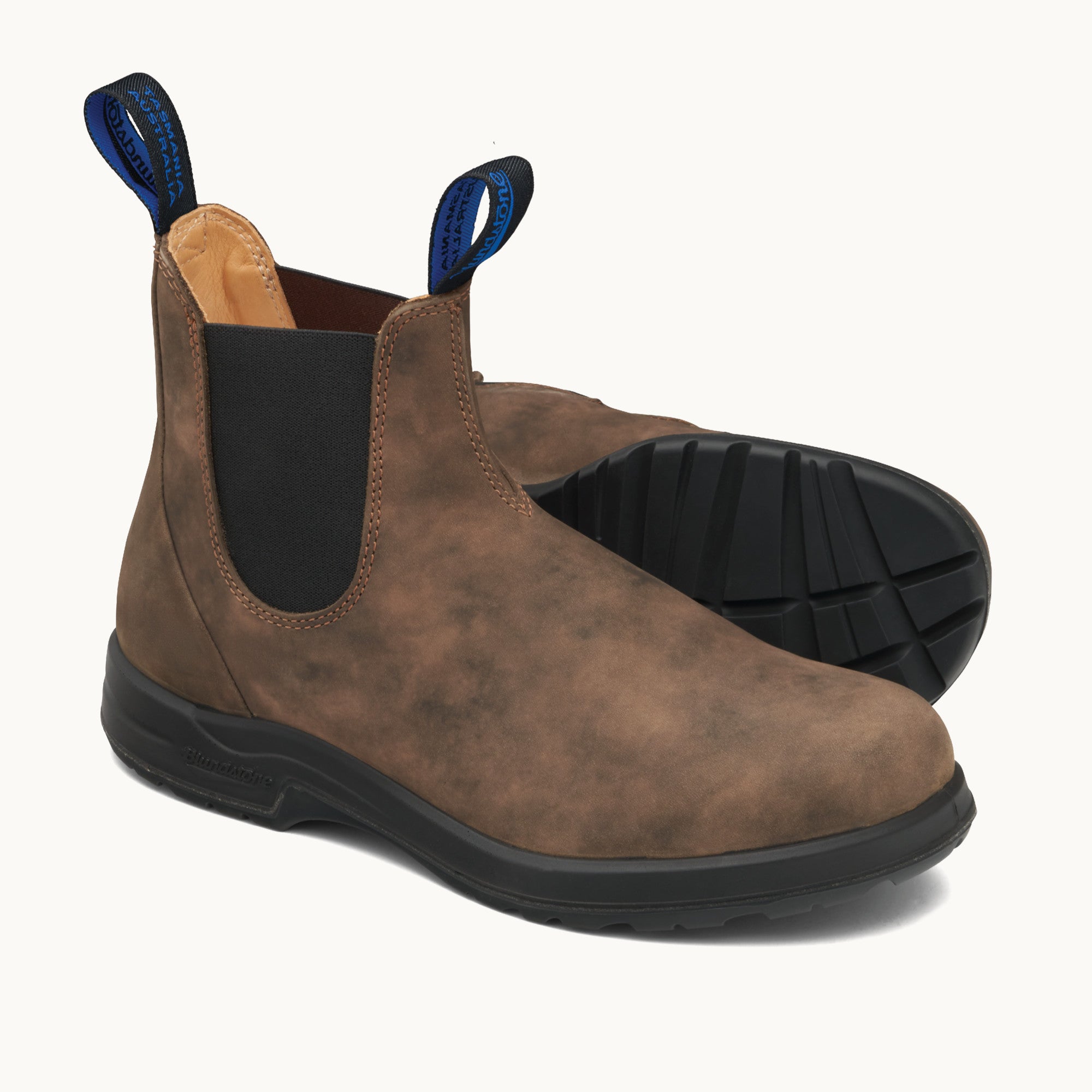 美品 Blundstone ALL-TERRAIN Rustic Brown Antique Brown Premium Waterproof Leather Chelsea Boots