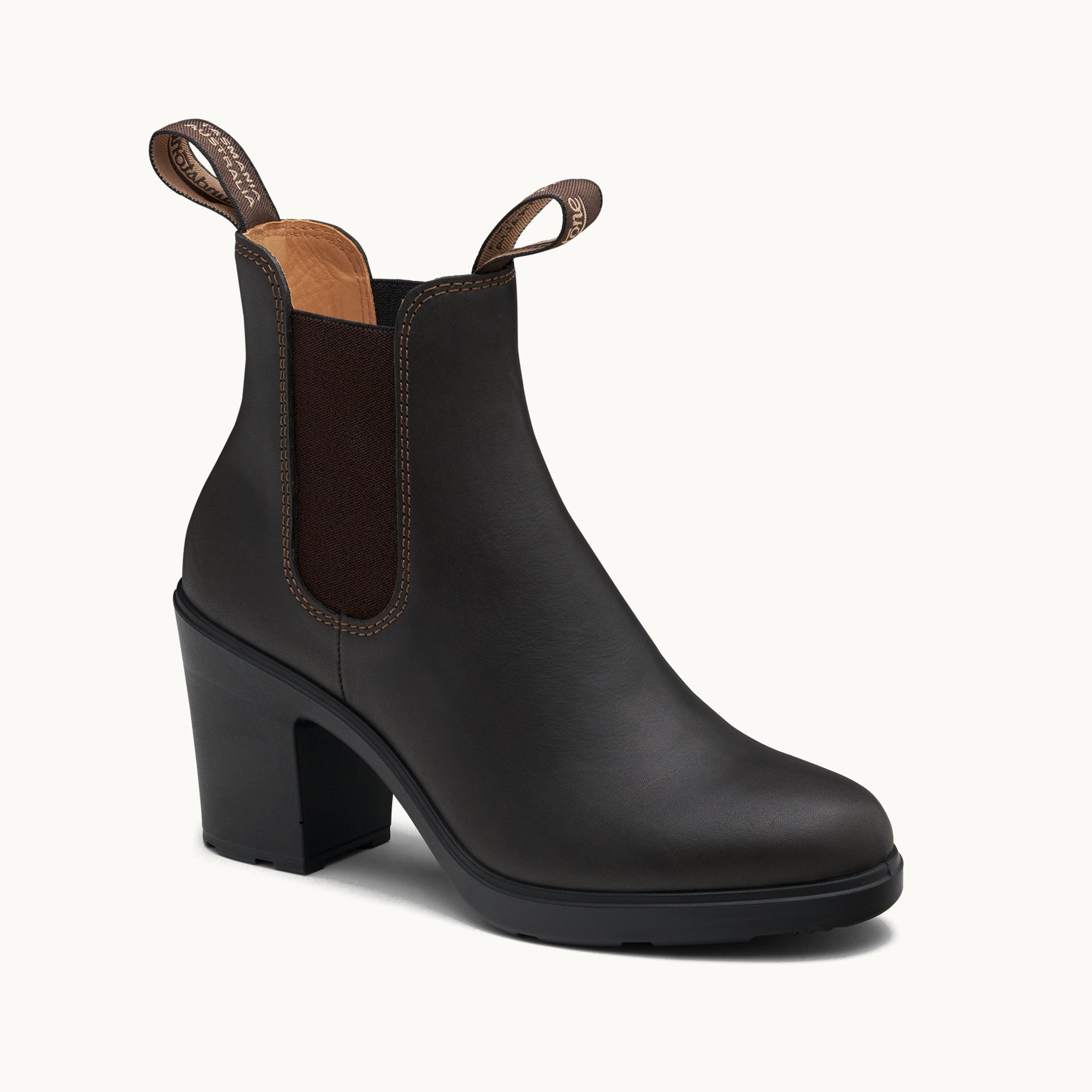 Stout Brown Premium Leather High Heeled Boots, Women's Series 2366