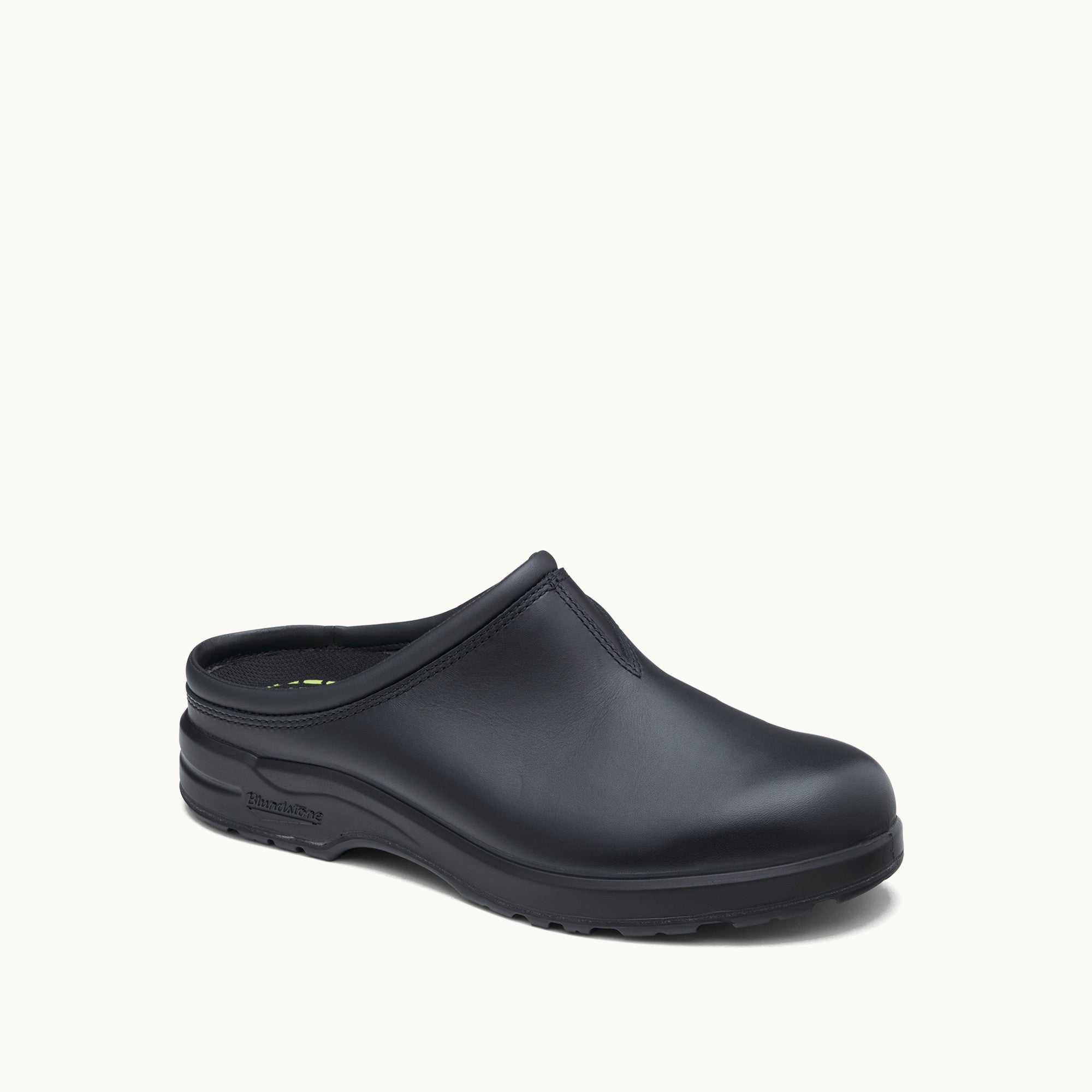Black Premium Leather Slip-on Clogs, Men's All-Terrain 2381