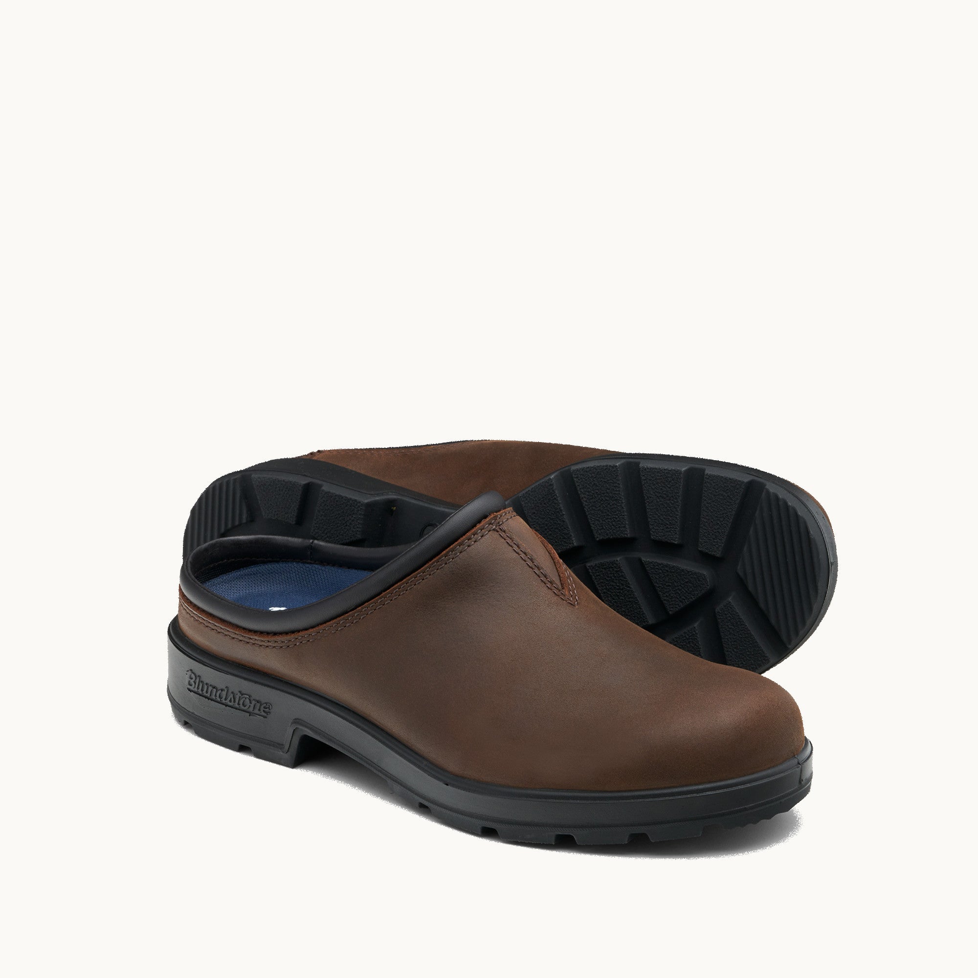 Antique Brown Premium Leather Slip-on Clogs, Men's Originals 2421