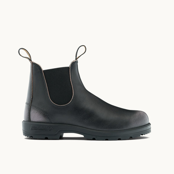 rough & swell CINCINNATI プルオーバー ブラック　L Vintage Zinc Brush Full Grain Leather Chelsea Boots, Men's