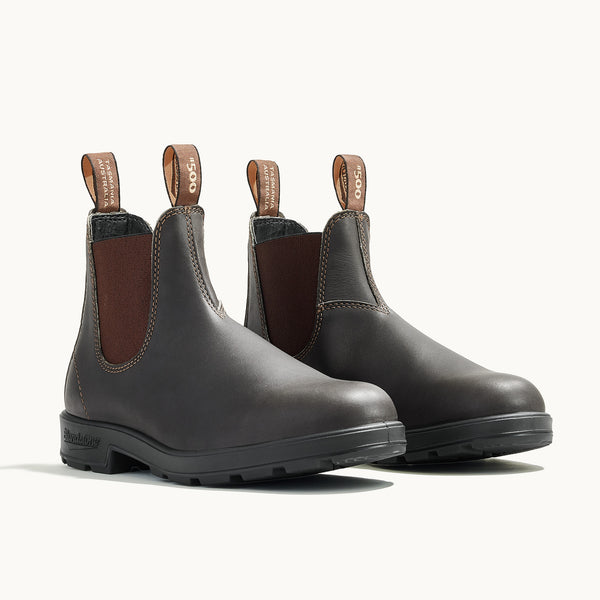 Blundstone 500 サイドゴアブーツ 7 ダークブラウン Stout Brown Premium Leather Chelsea Boots, Men's Originals 500