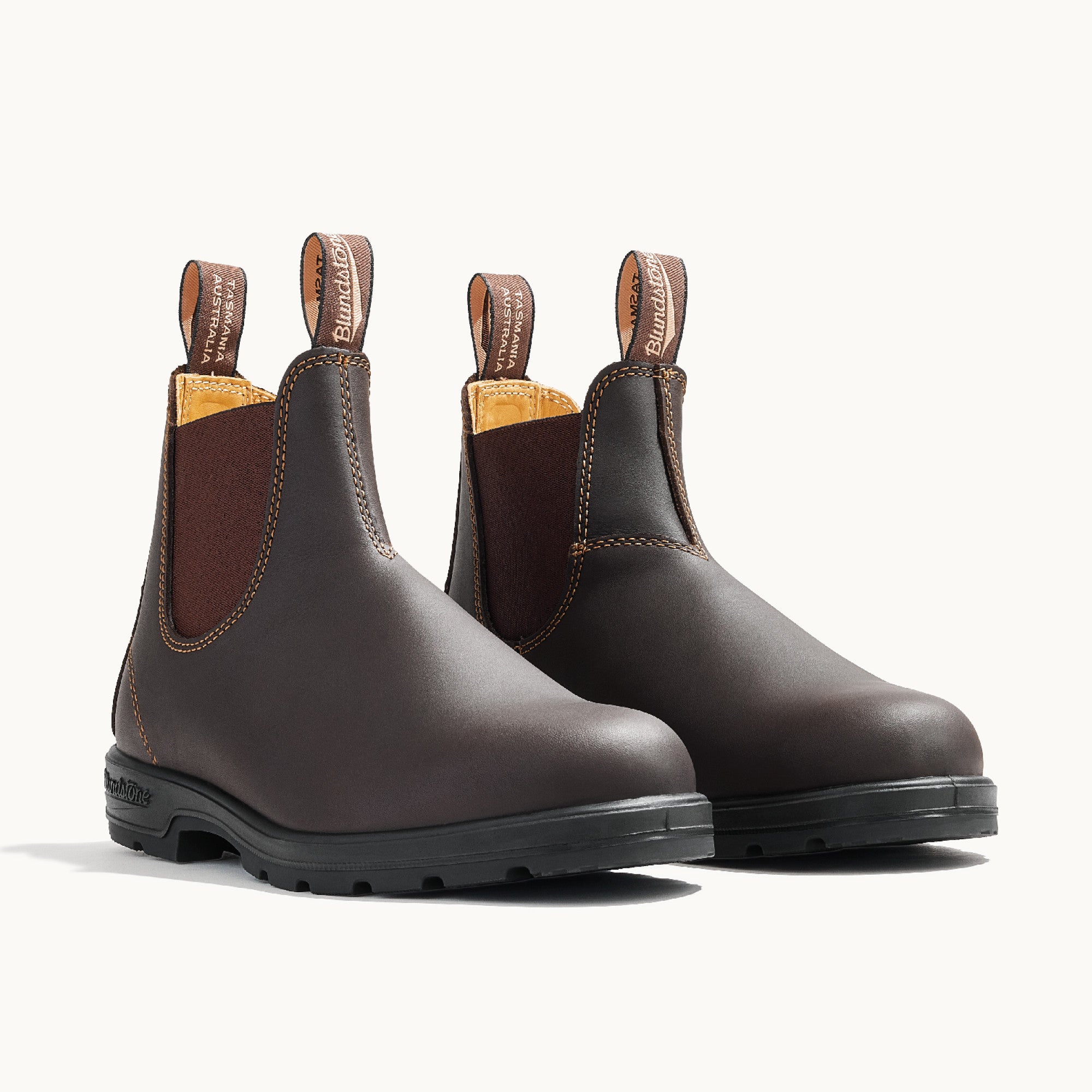 靴 BLUNDSTONE 550 ELASTIC SIDED BOOT LINED Walnut Brown Premium Leather Chelsea Boots, Men's Classics 550