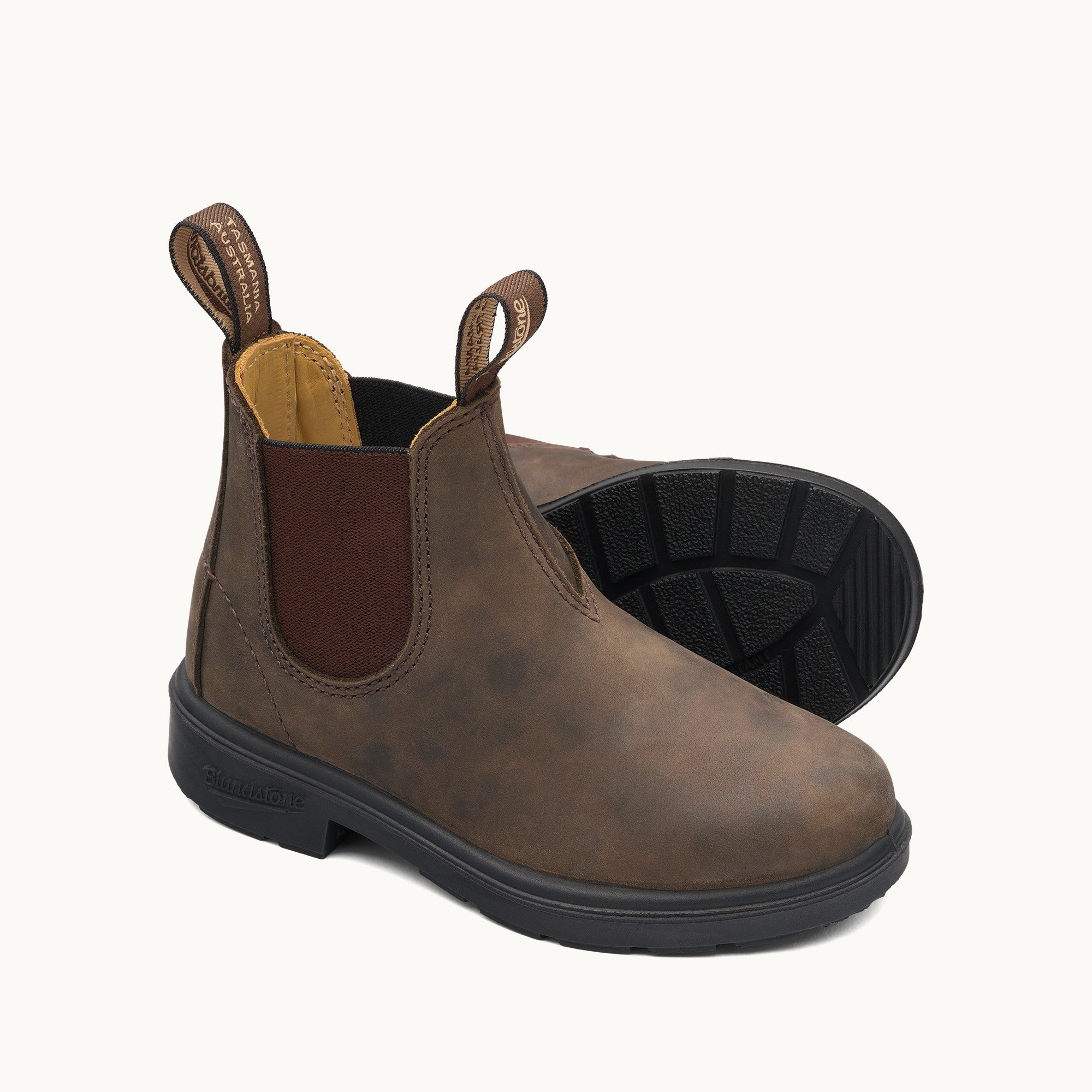 Rustic Brown Leather Chelsea Boots, Kids' Series 565 - Blundstone