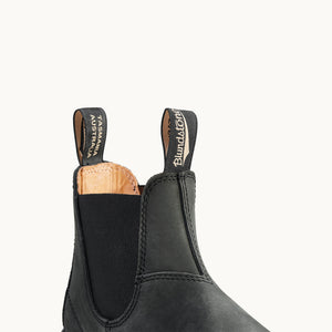 Rustic Black Leather Chelsea Boots, Women's Classics 587