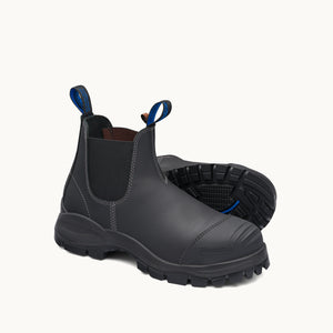 Black Leather Work Boots, Unisex Extreme Series 990 Blundstone