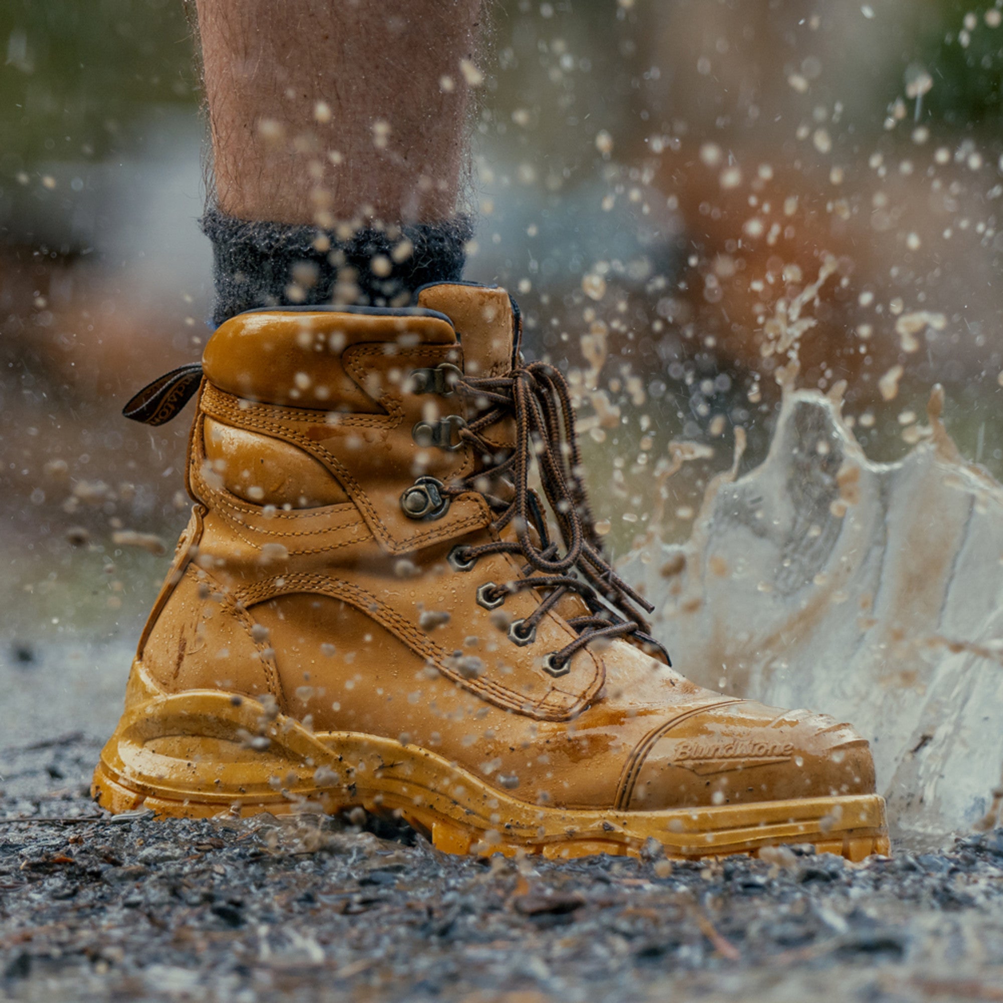 Wheat Nubuck Leather Zip Up Boots, Work Series 992 - Blundstone