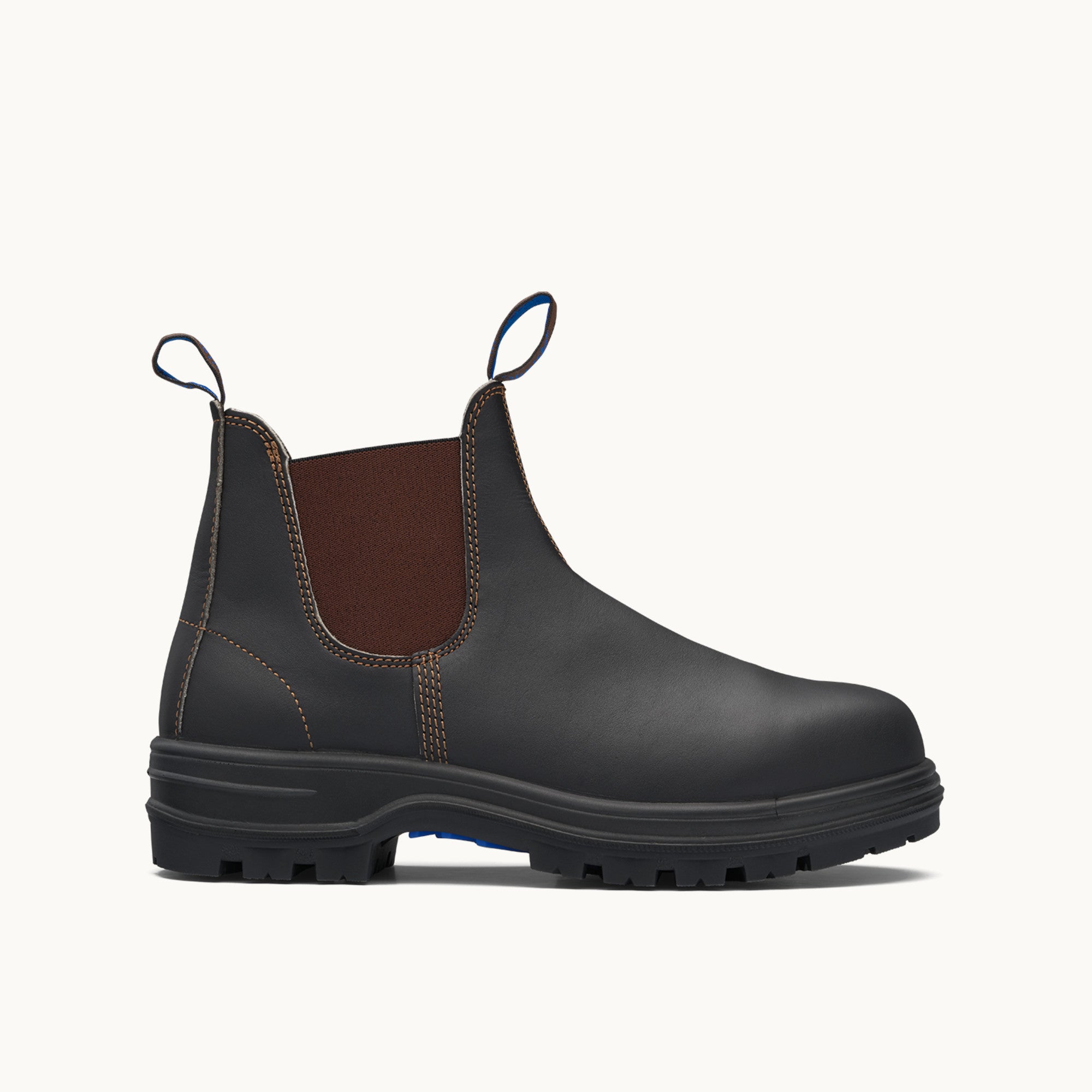 Stout Brown Premium Leather Work Boots, Elastic Sided Series 140