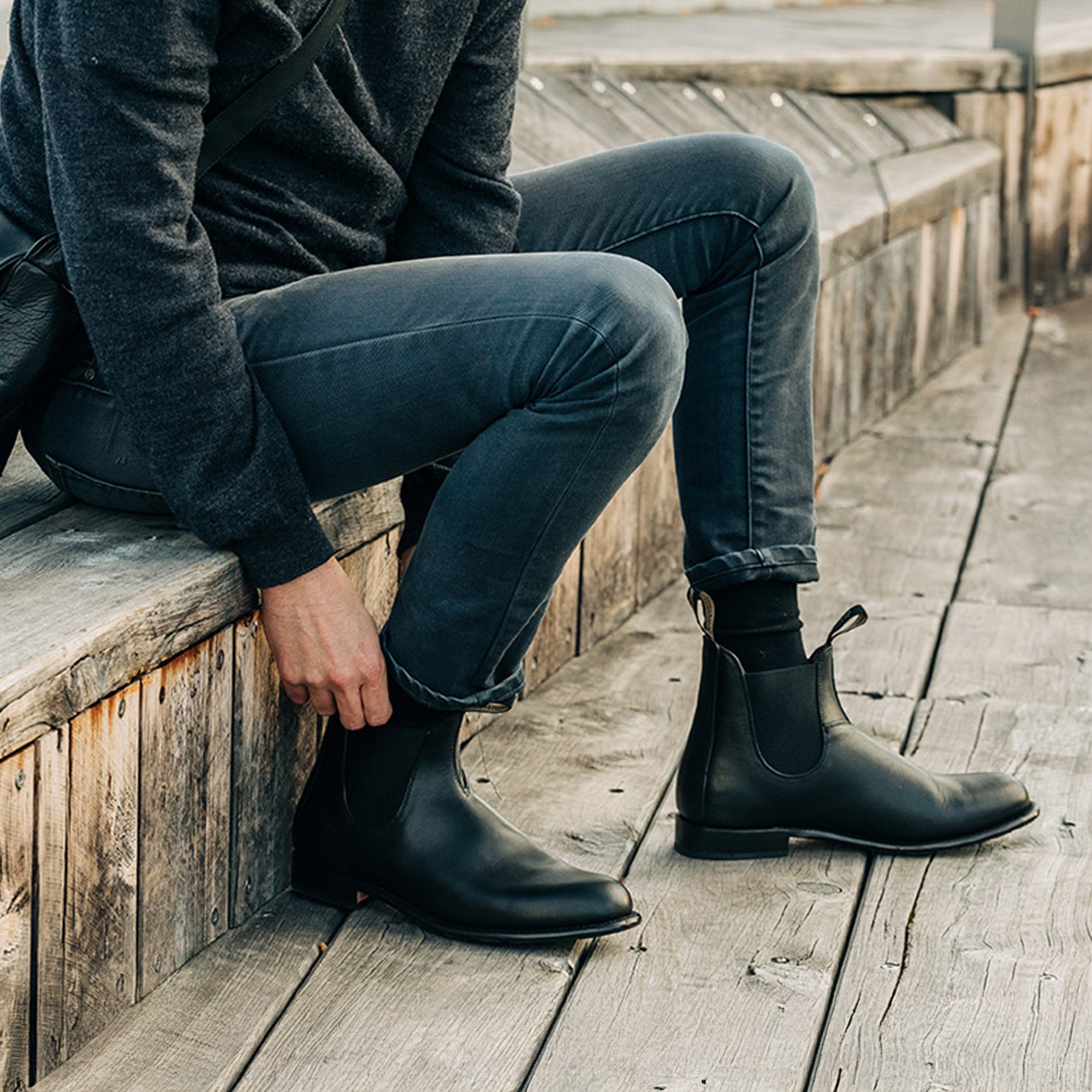 Black Leather Chelsea Boots, Men's Heritage 152 - Blundstone