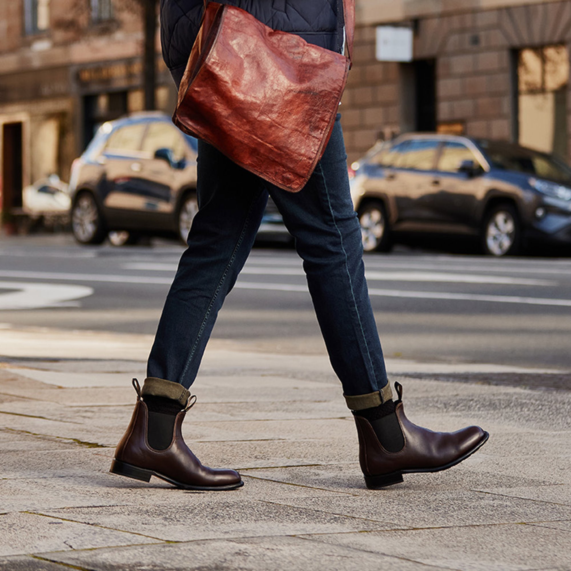 Brown Leather Chelsea Boots, Men's Heritage 155 - Blundstone