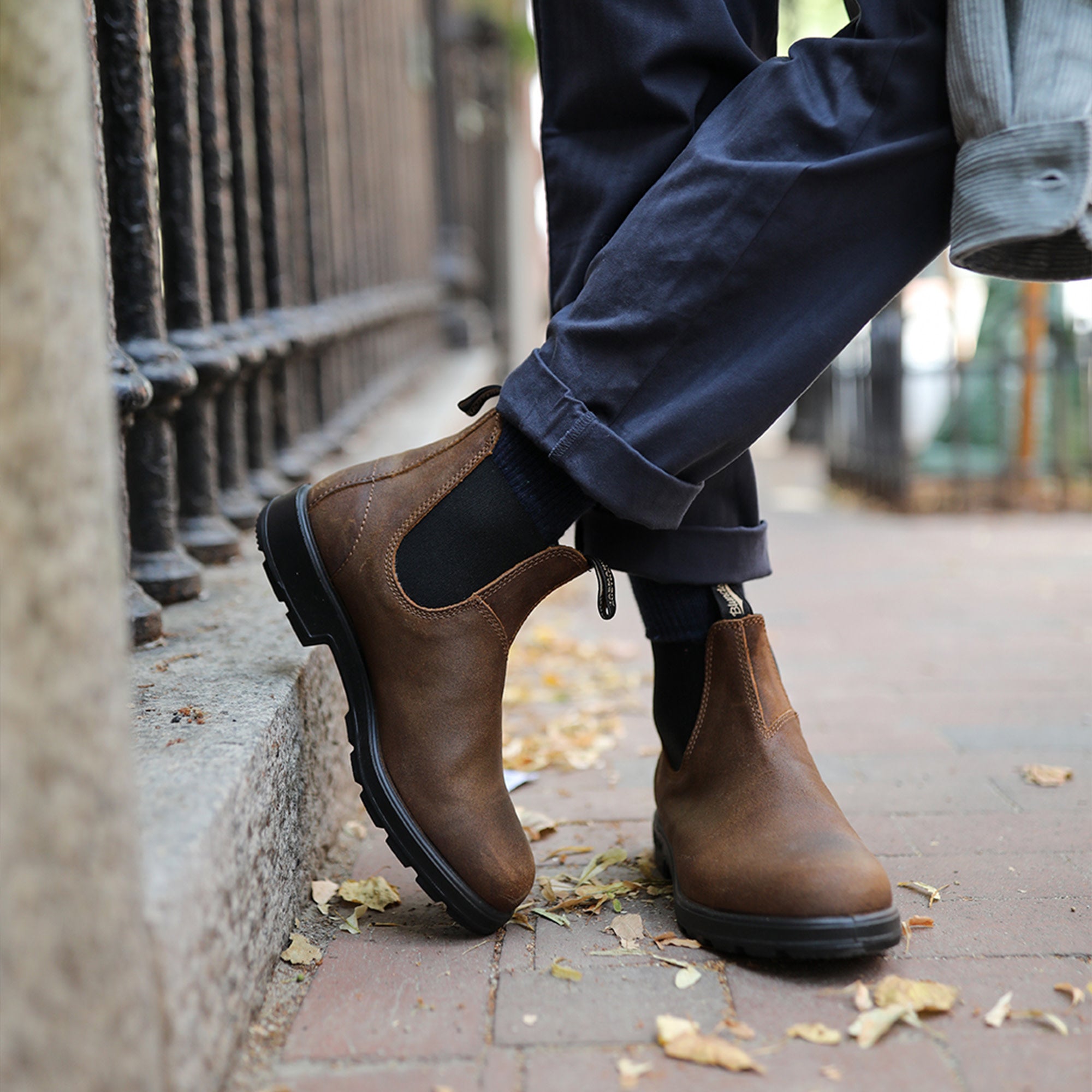 Antique Brown Premium Leather Chelsea Boots, Men's Classics 1609