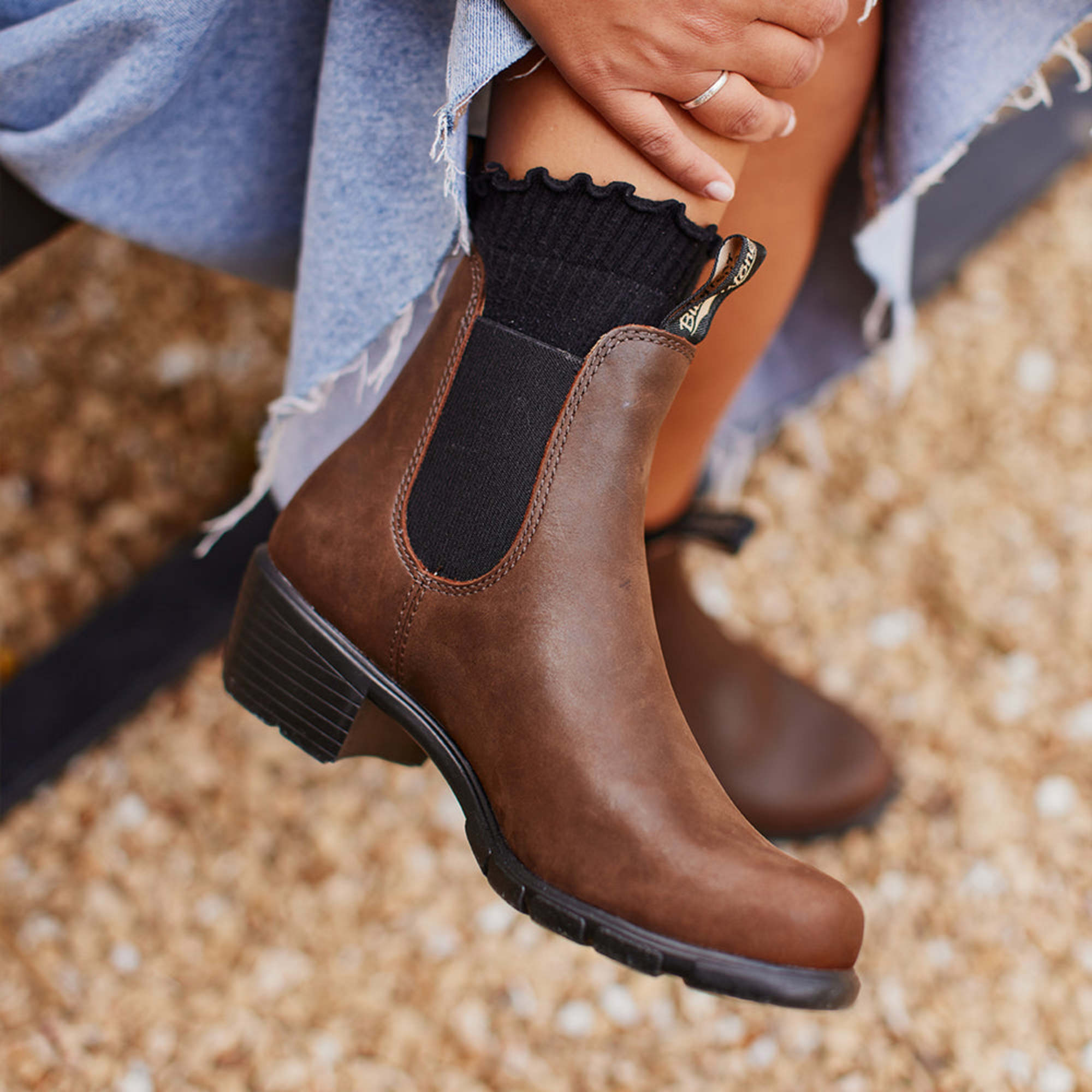 Antique Brown Leather Heeled Boots, Women's Series 1673 - Blundstone